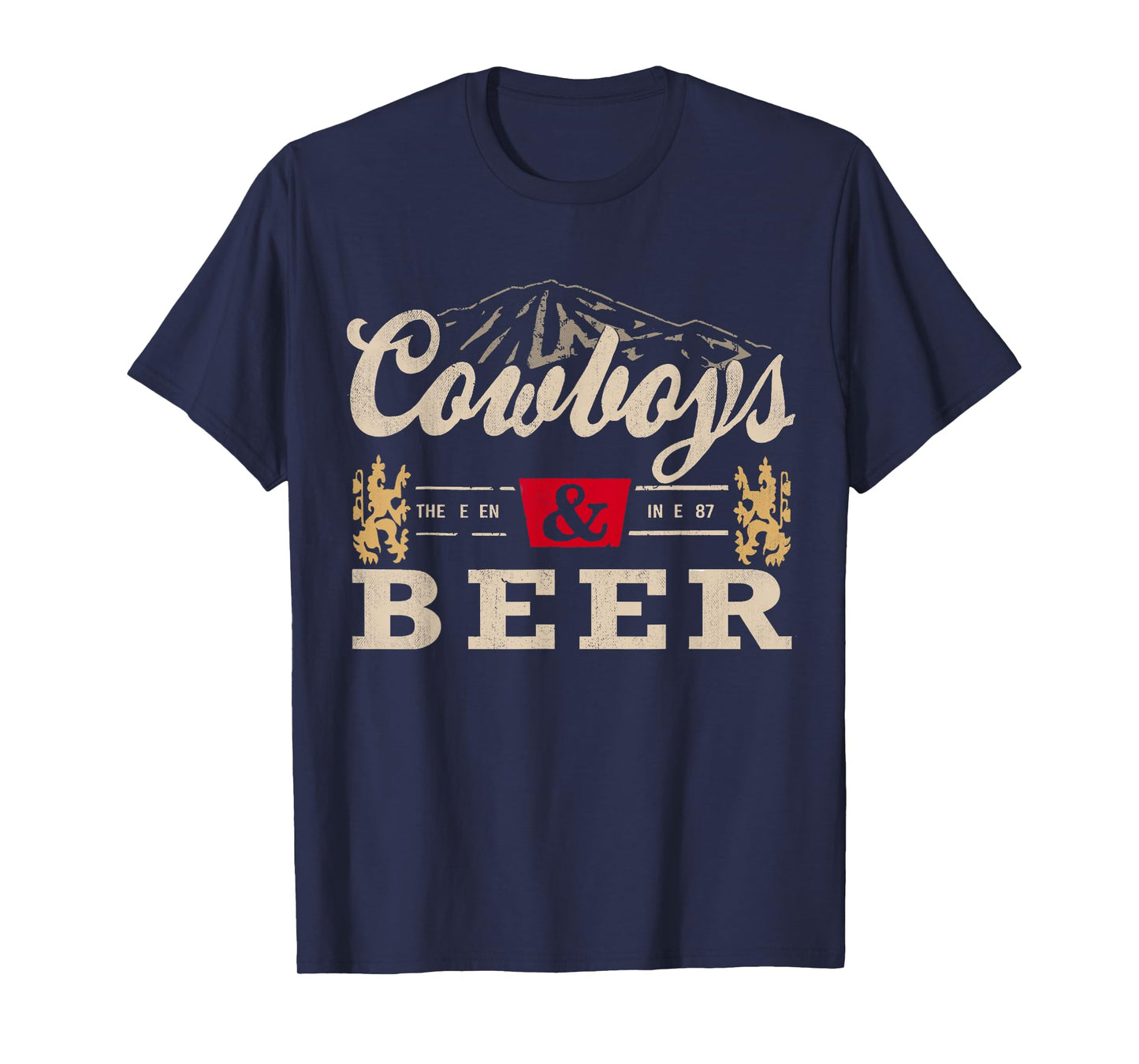 Vintage Cowboys Western and Beer, Cowboy Lovers Tees T-Shirt Small