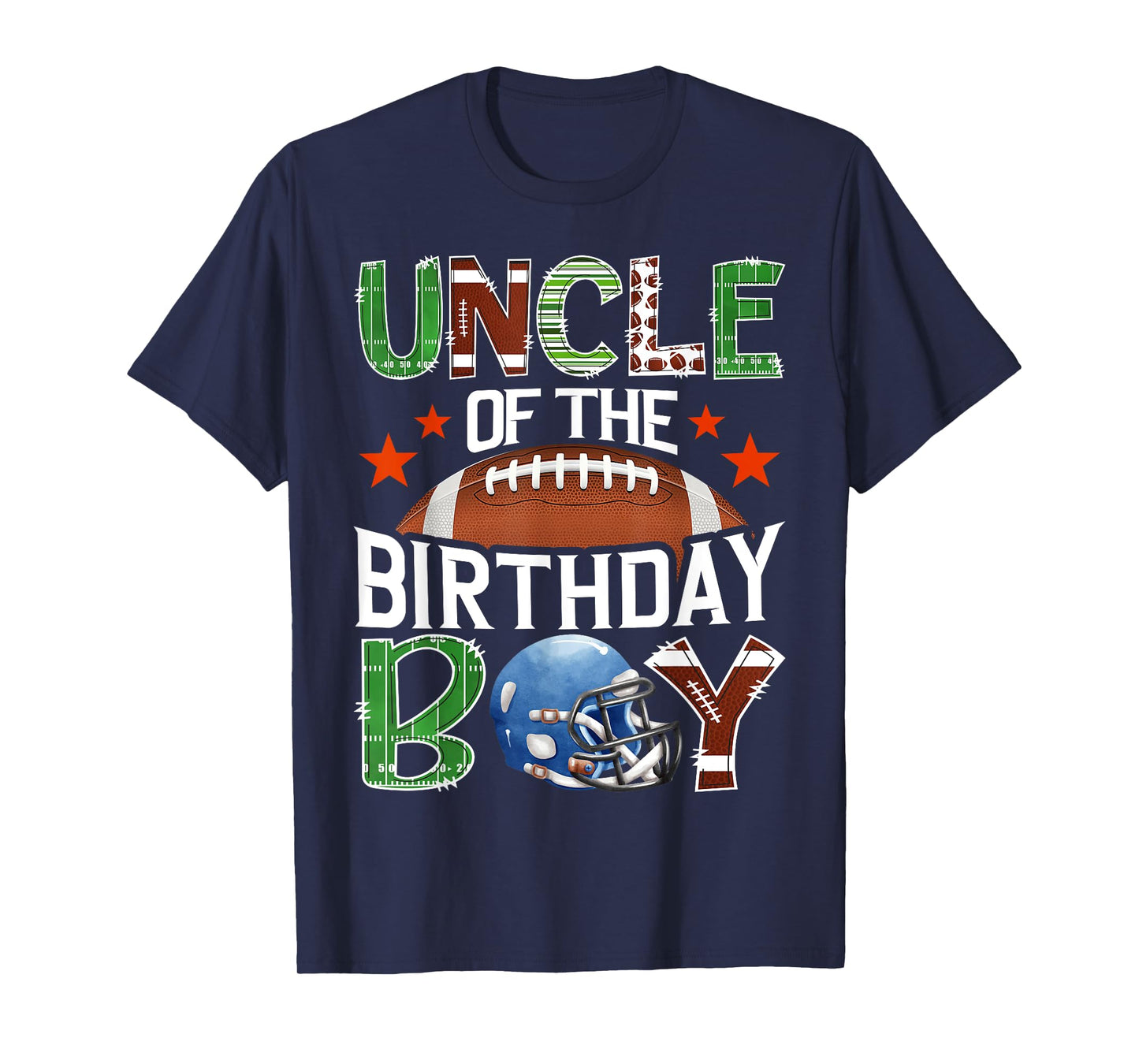 Uncle Of The Birthday Boy Football 1St Year Down Birthday T-Shirt