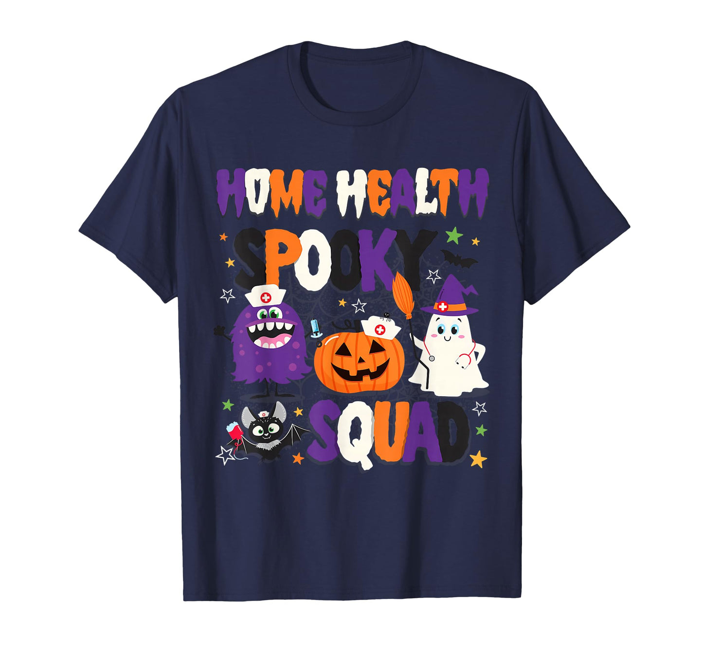 Home Health Nurse Halloween Shirt Home Health Spooky Squad T-Shirt