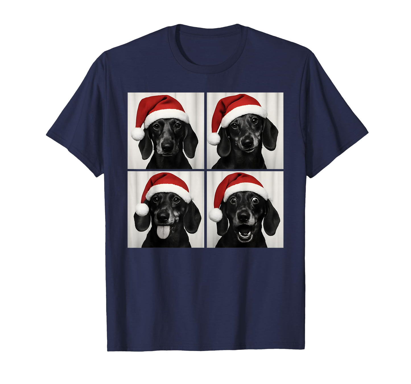 Funny Christmas Dachshund Santa Weiner Dog Lover Photo Booth T-Shirt