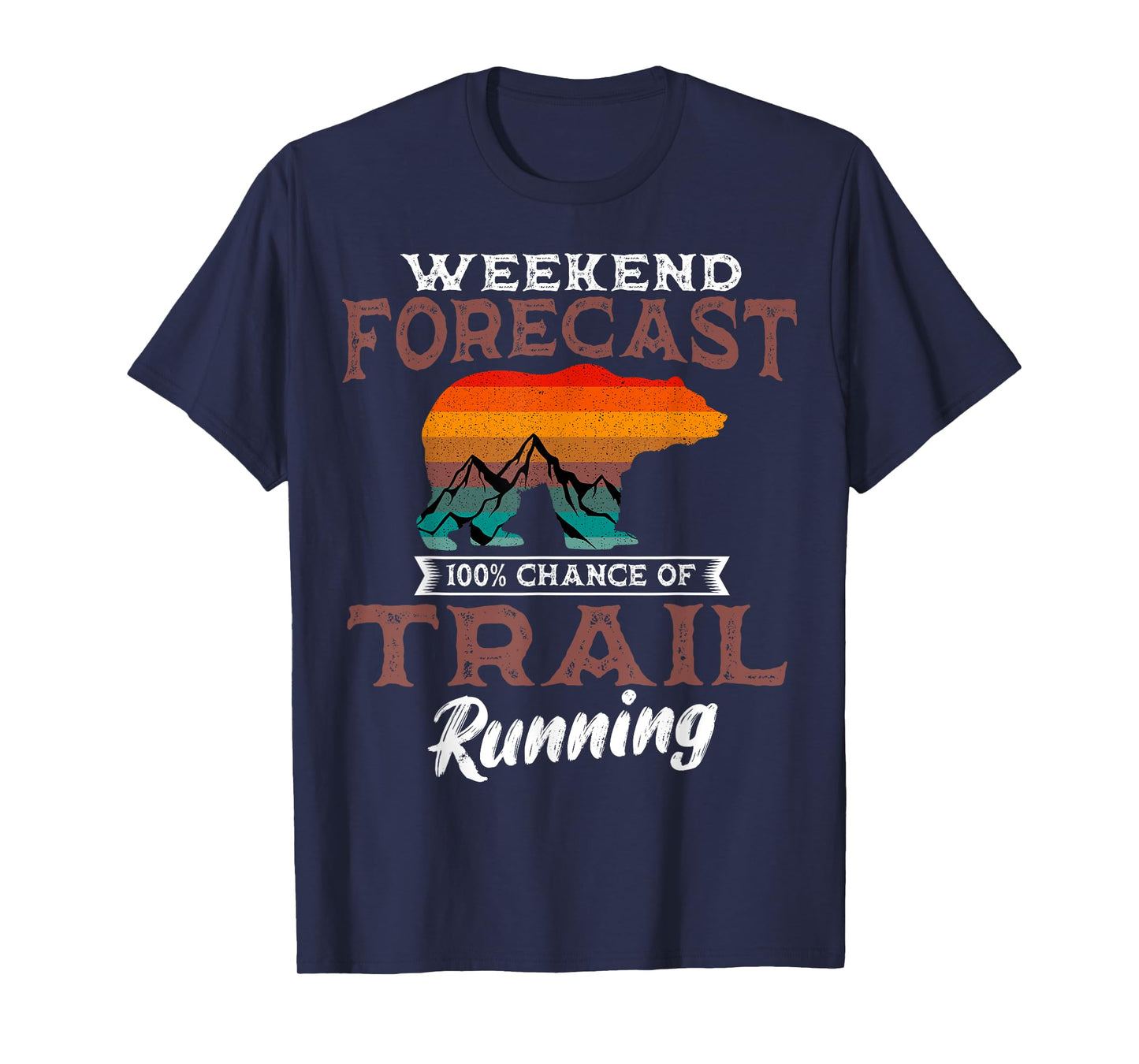 Trail Running Retro Vintage Weekend Forecast Runner Sport T-Shirt