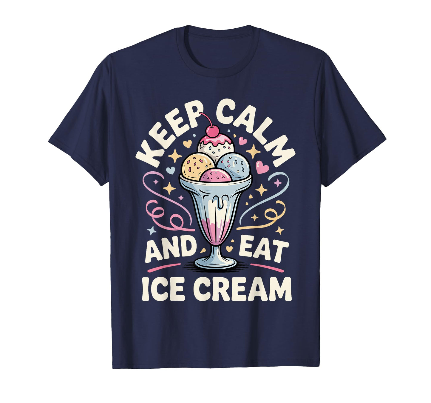 Funny Ice Cream Art for Men Women Kids Dessert Ice Cream Fan T-Shirt