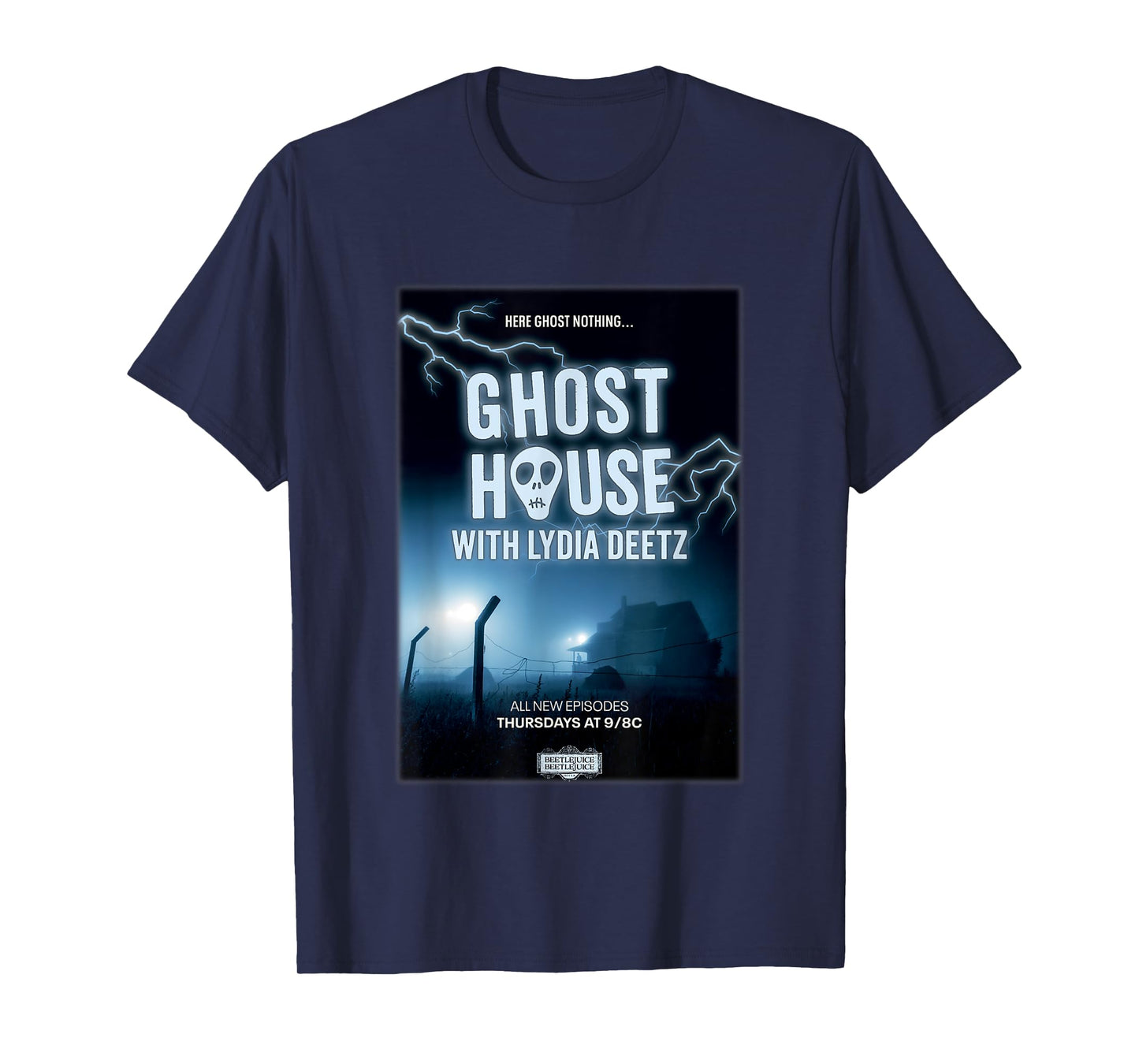 Beetlejuice Beetlejuice Ghost House With Lydia Deetz Poster T-Shirt