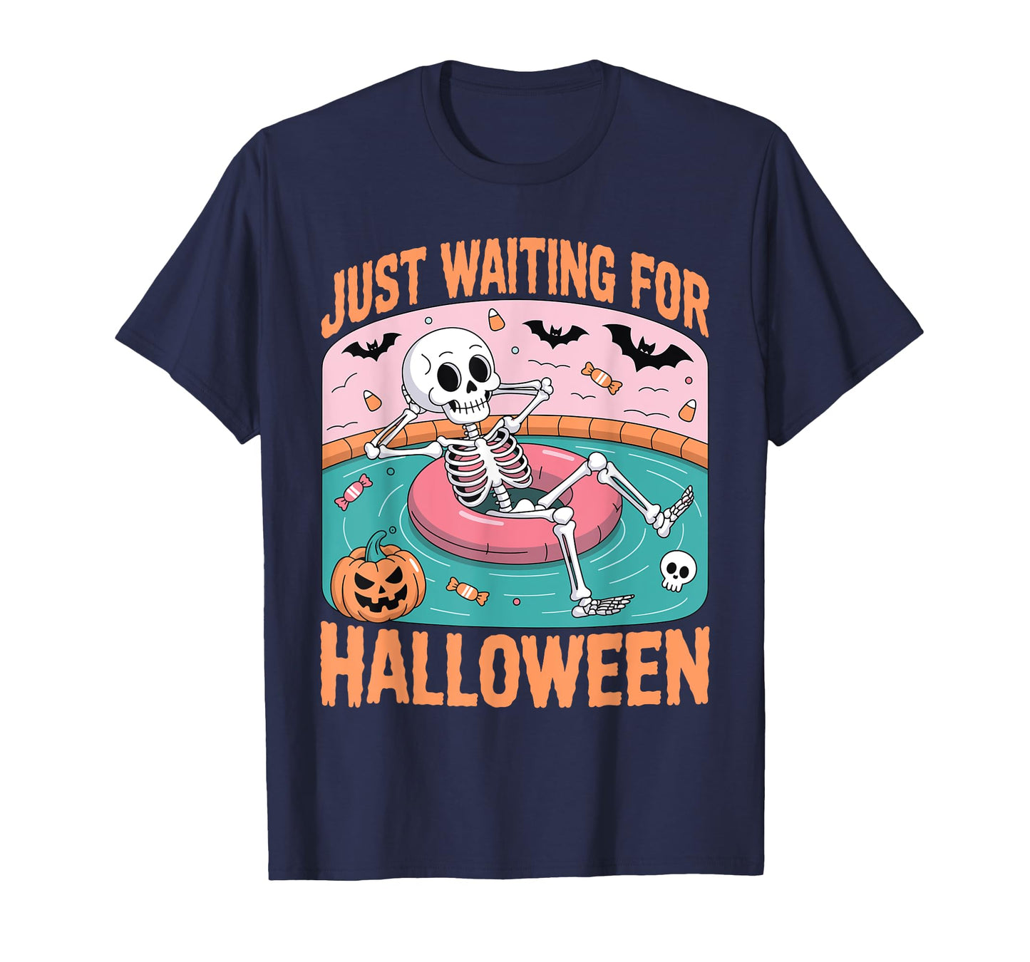 Spooky Summer Skeleton Just Waiting For Halloween T-Shirt