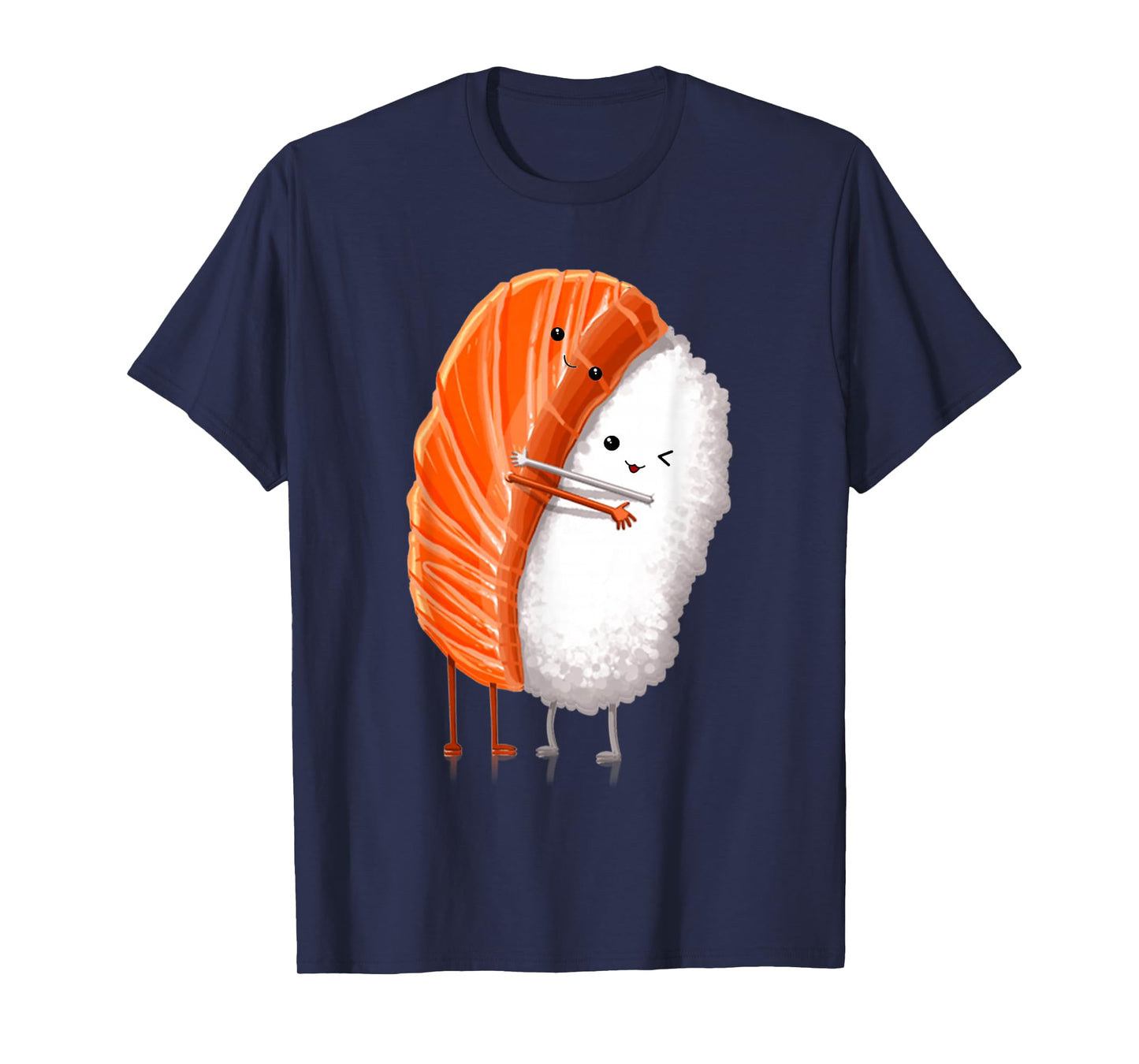 Funny Sushi Hugging Salmon Cute Japanese Sushi Kawaii Food T-Shirt