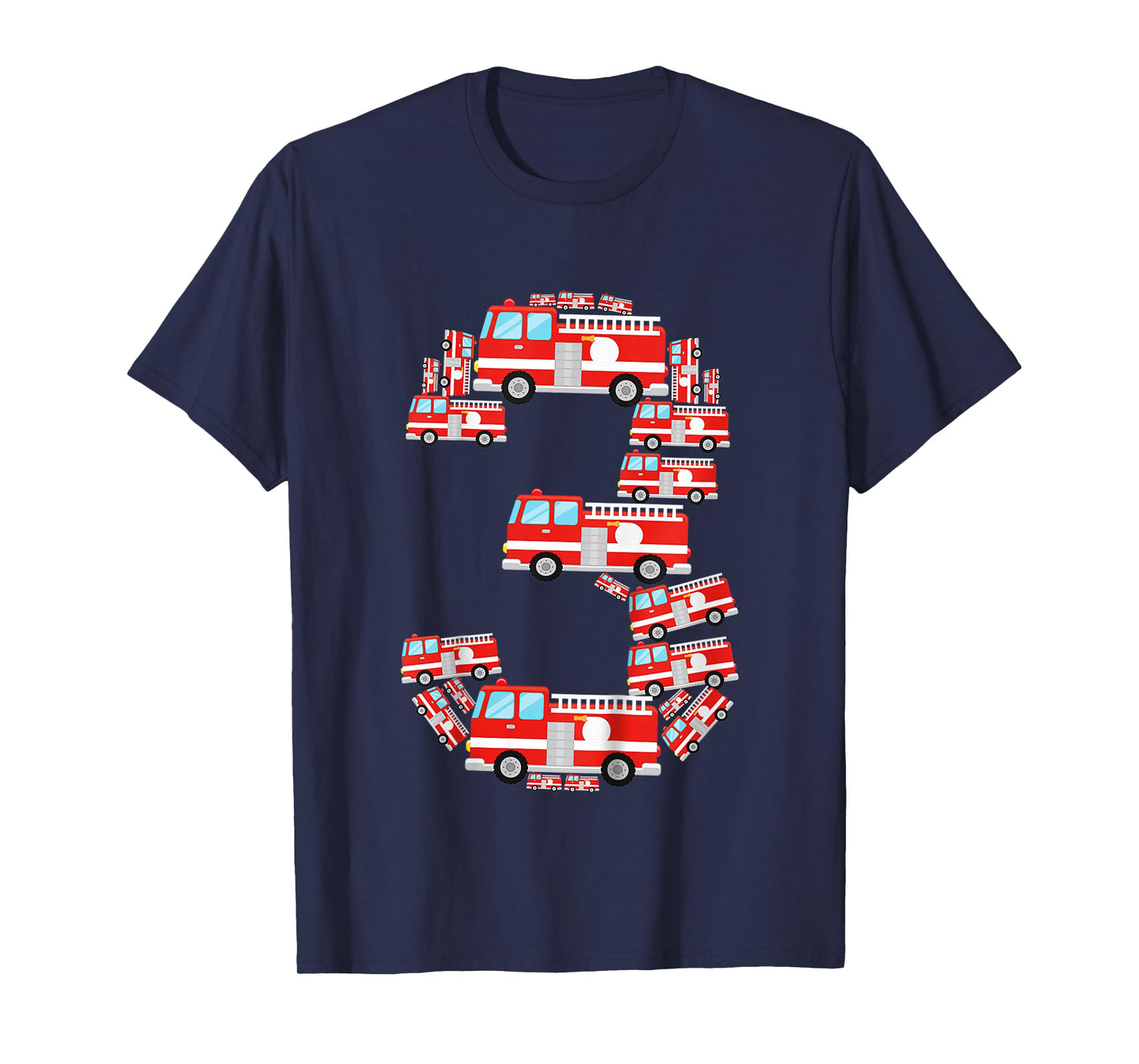 Fire Truck 3rd Birthday Boy 3 Year Old Toddler Firefighter T-Shirt