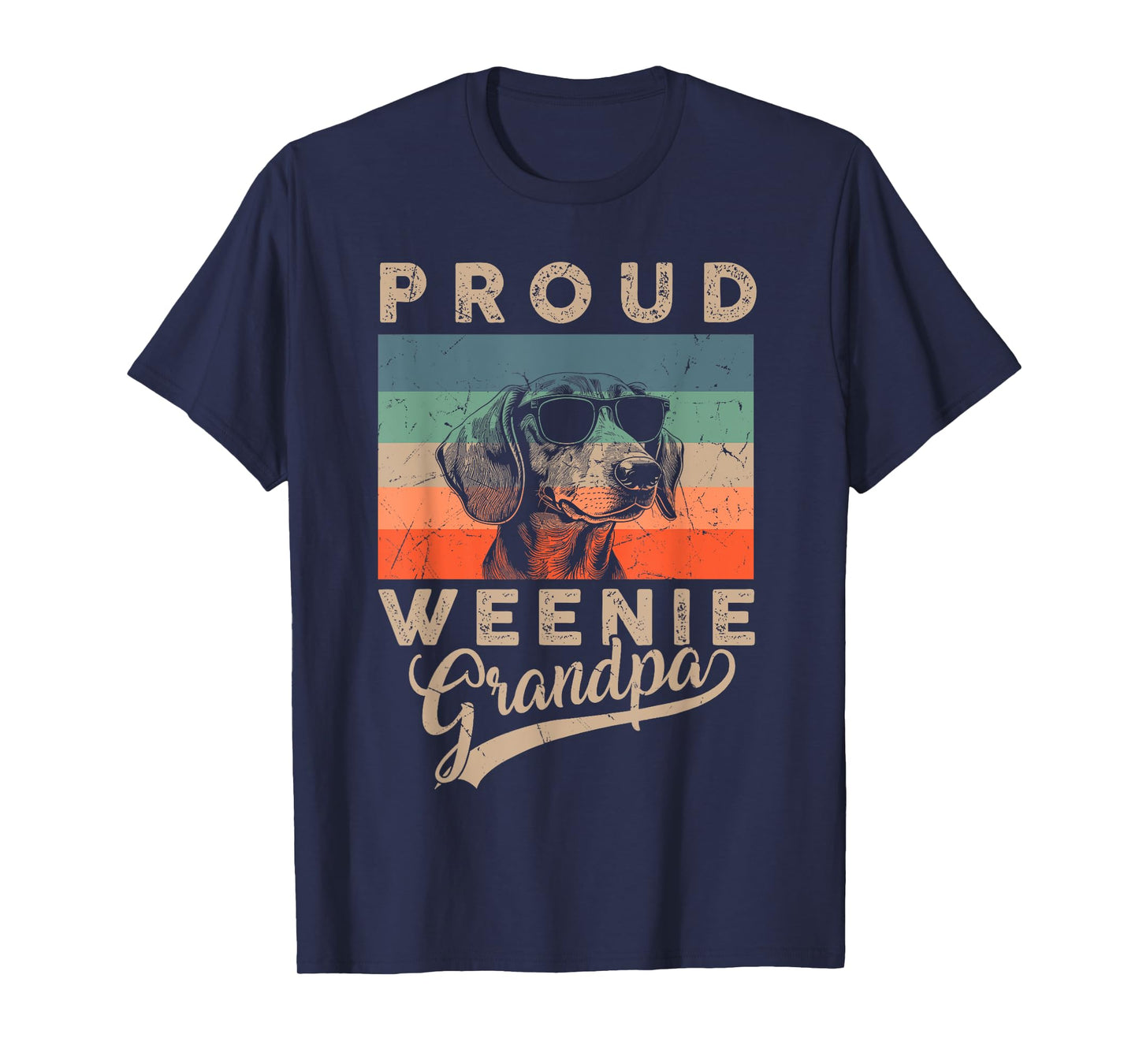 Vintage Proud Weenie Dog Grandpa Dachshund Dog Father's Day T-Shirt for Men Women Kids