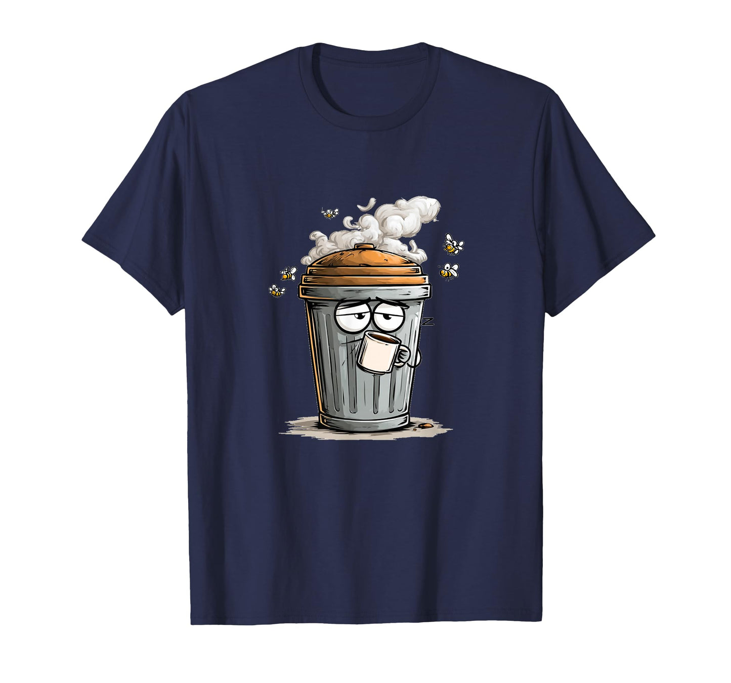 Awesome Trash Can Graphic with Coffee T-Shirt