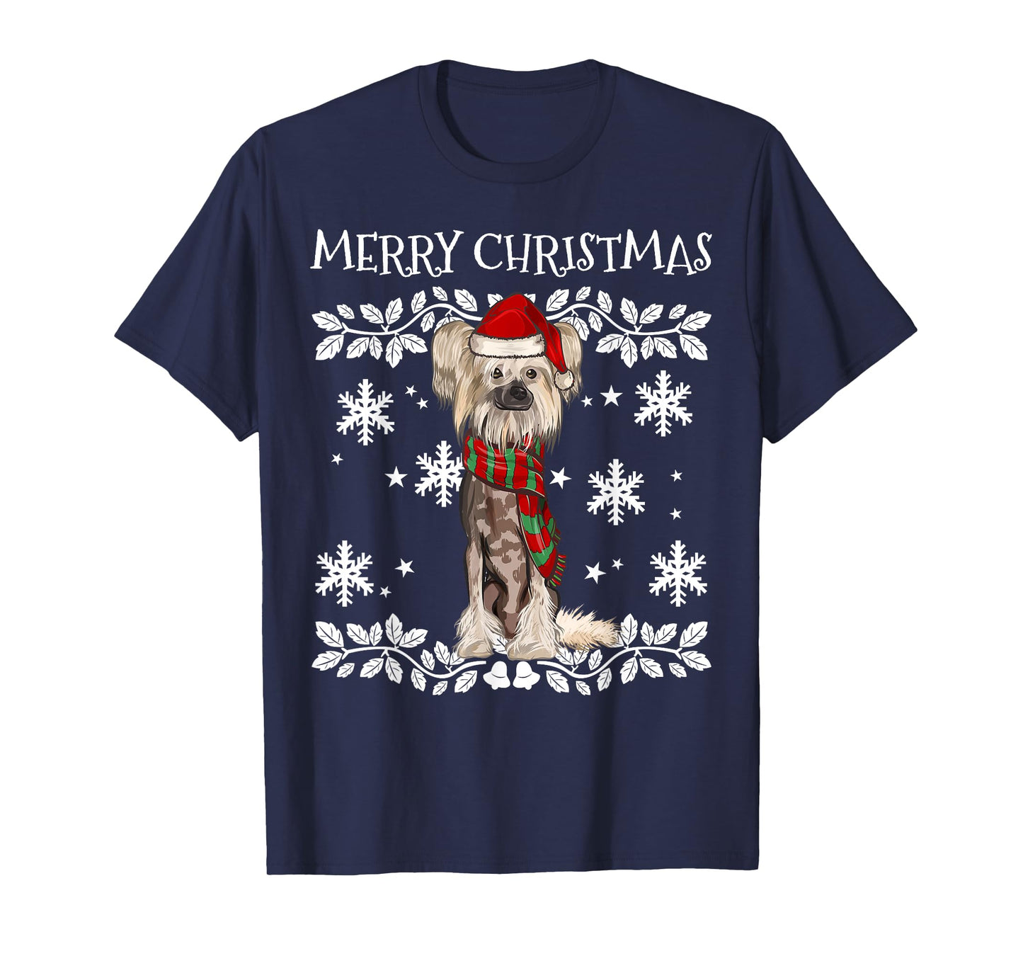 Merry Christmas Ornament Chinese Crested Xmas Santa T-Shirt