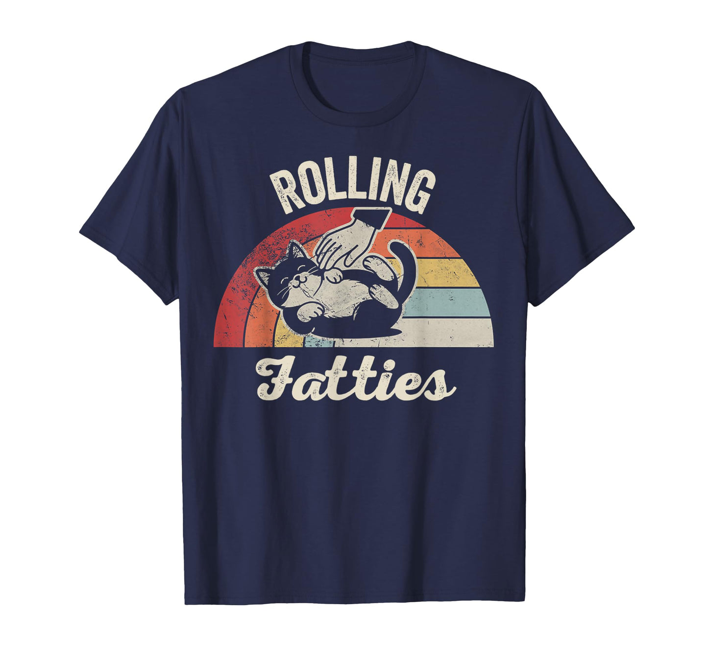Rolling Fatties Funny Cat Lover Retro T-Shirt