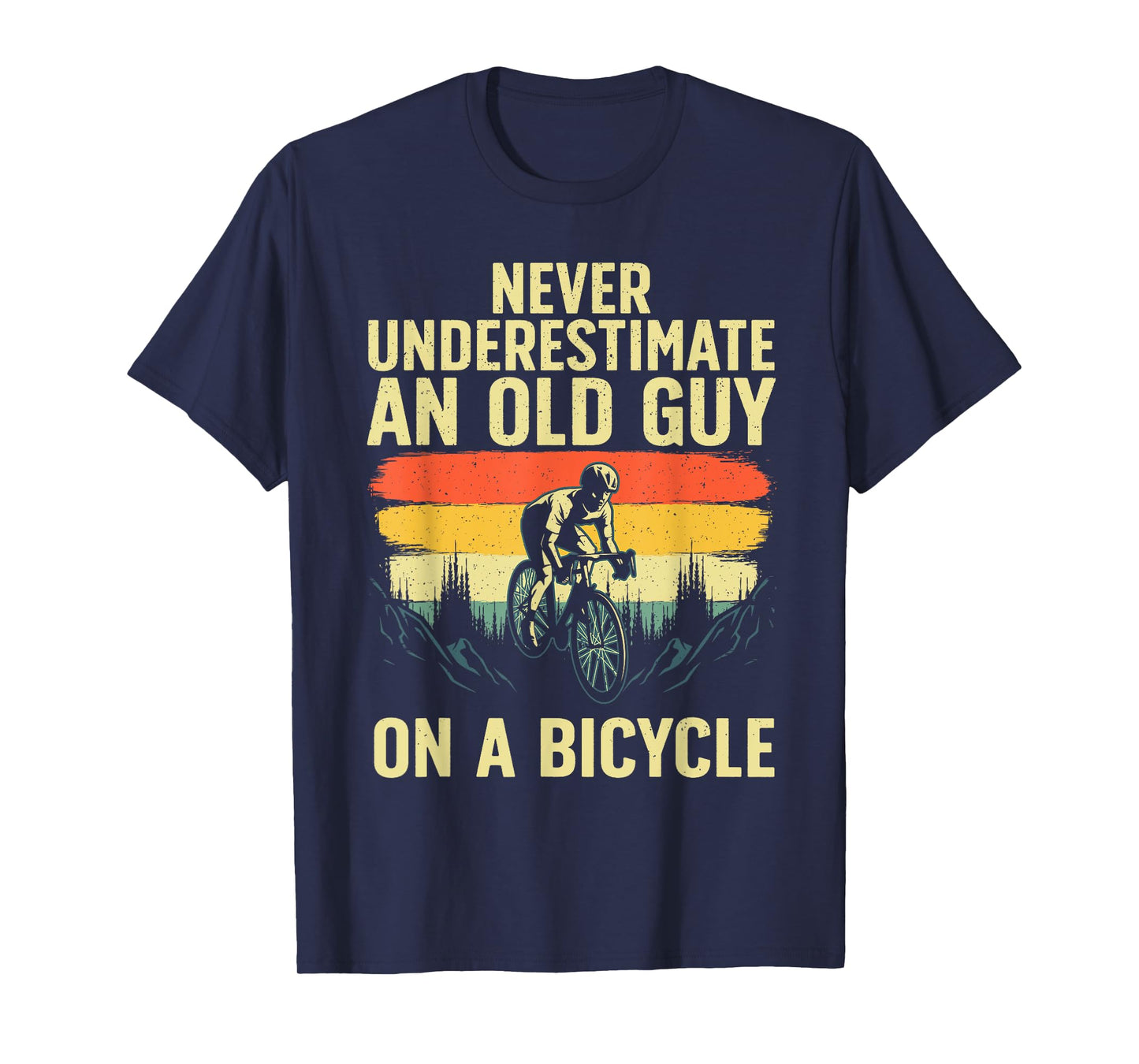 Cool Cycling Art For Men Grandpa Bicycle Riding Cycle Racing T-Shirt