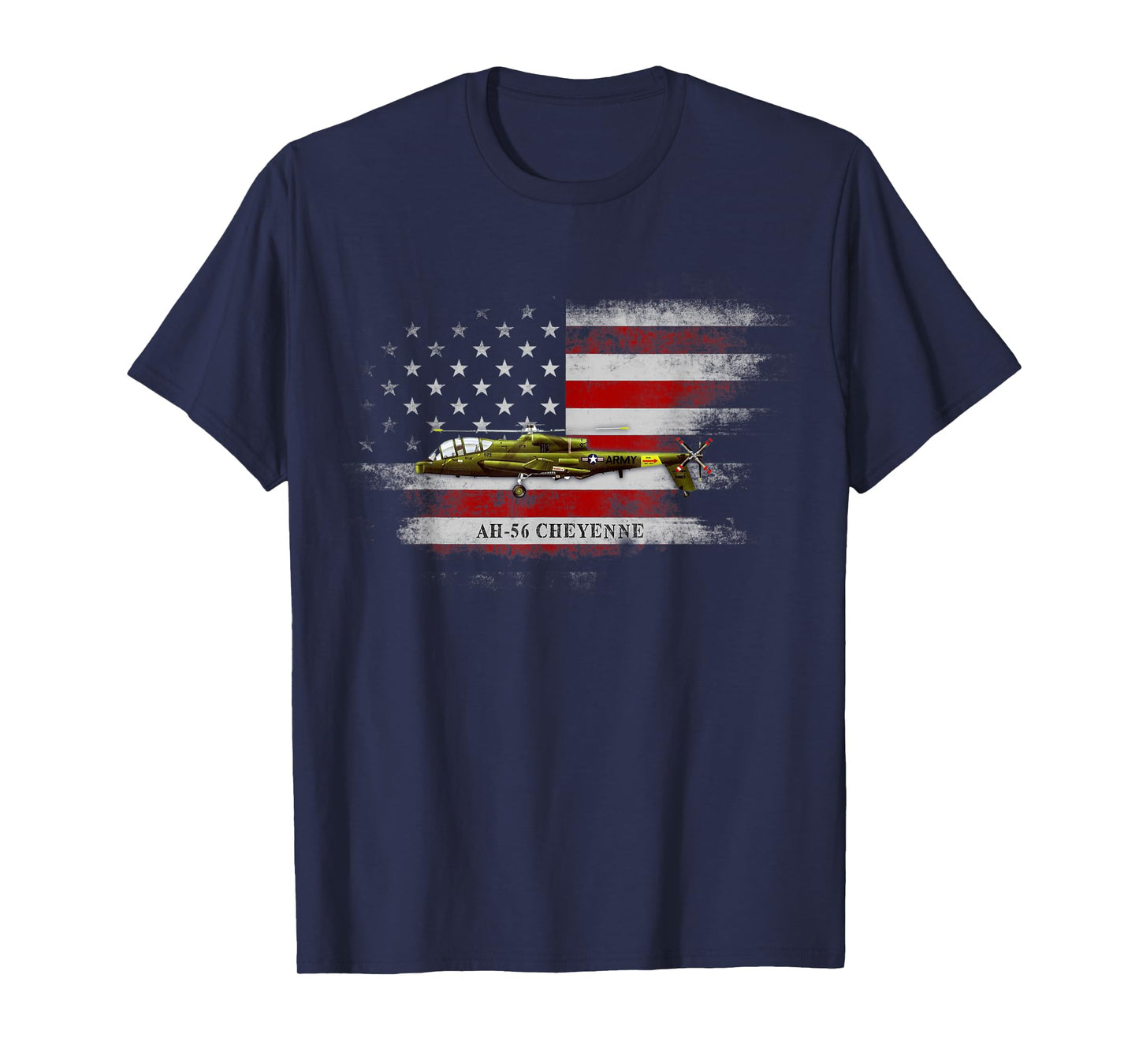 AH-56 Cheyenne Helicopter USA Flag Helicopter Pilot Gifts Women Men T-Shirt