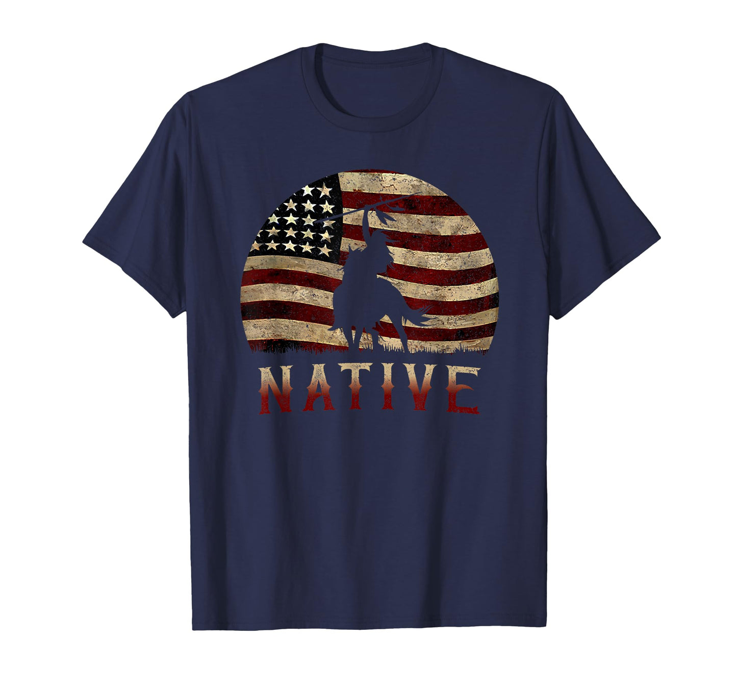 Native USA Vintage American Flag T-Shirt