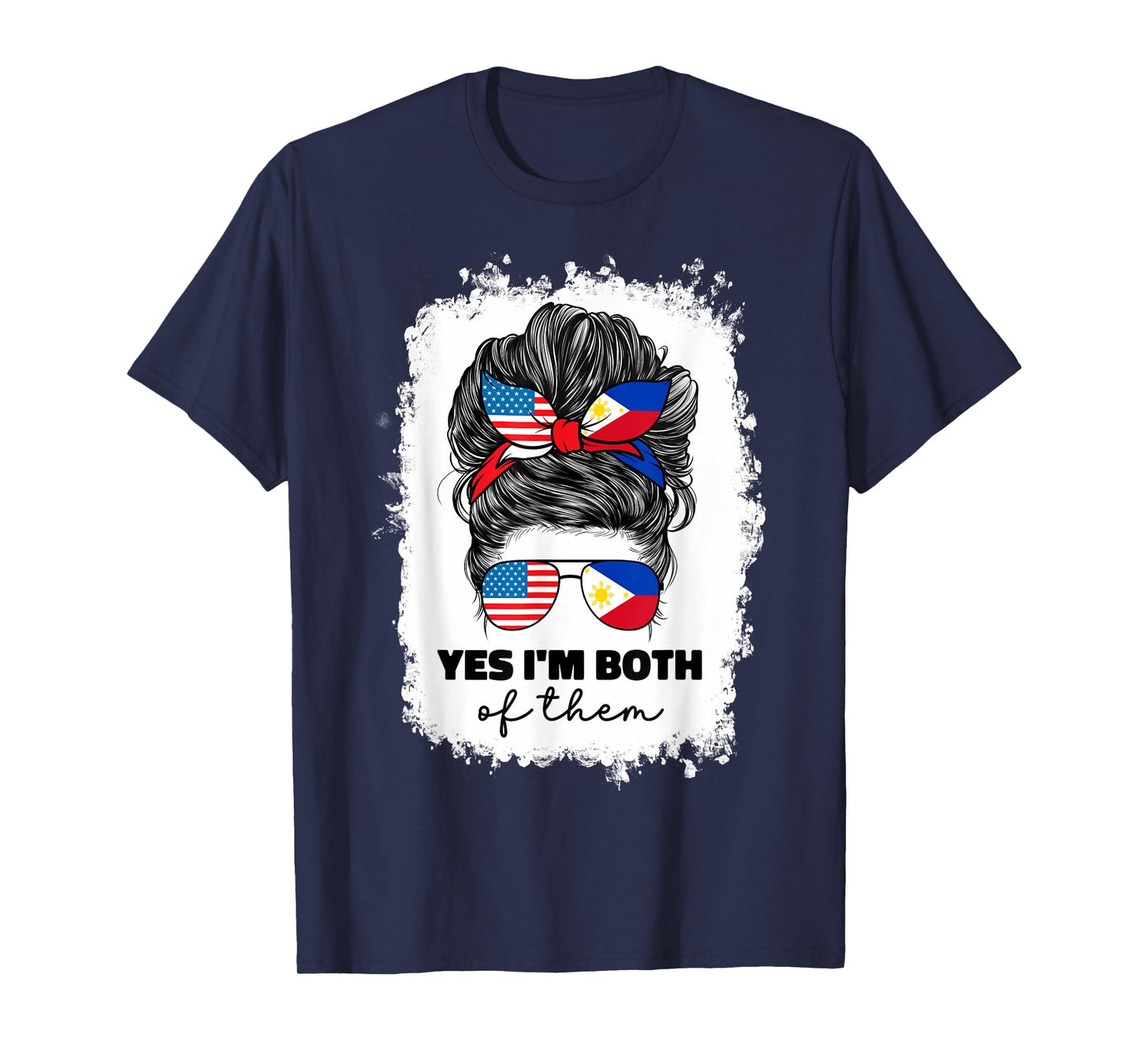 Half Filipino And American America Philippines Usa Flag Girl T-Shirt