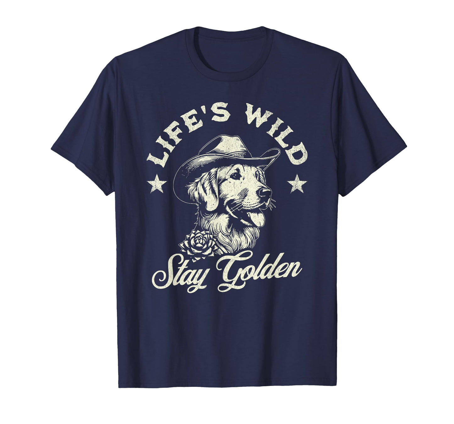 Golden Retriever Cowboy Dog for Men and Women Western Style T-Shirt