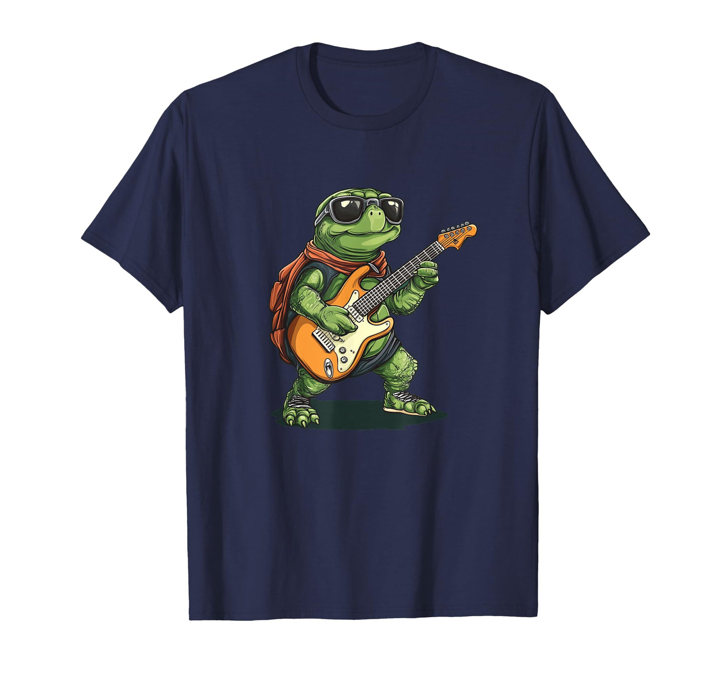 Cool Sunglasses Turtle with Rocking Guitar Outfit T-Shirt