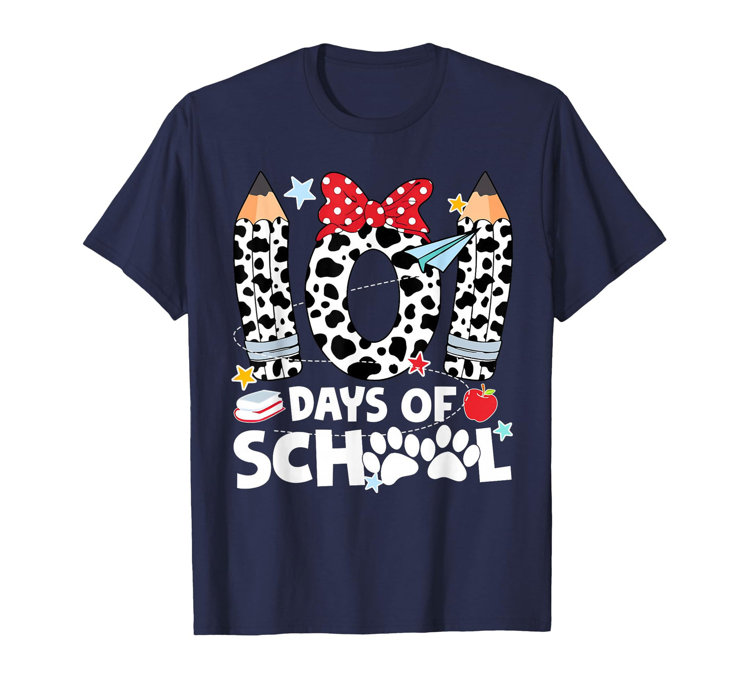 101 Days of School Funny Dog 100th Day of School Boys Girls T-Shirt