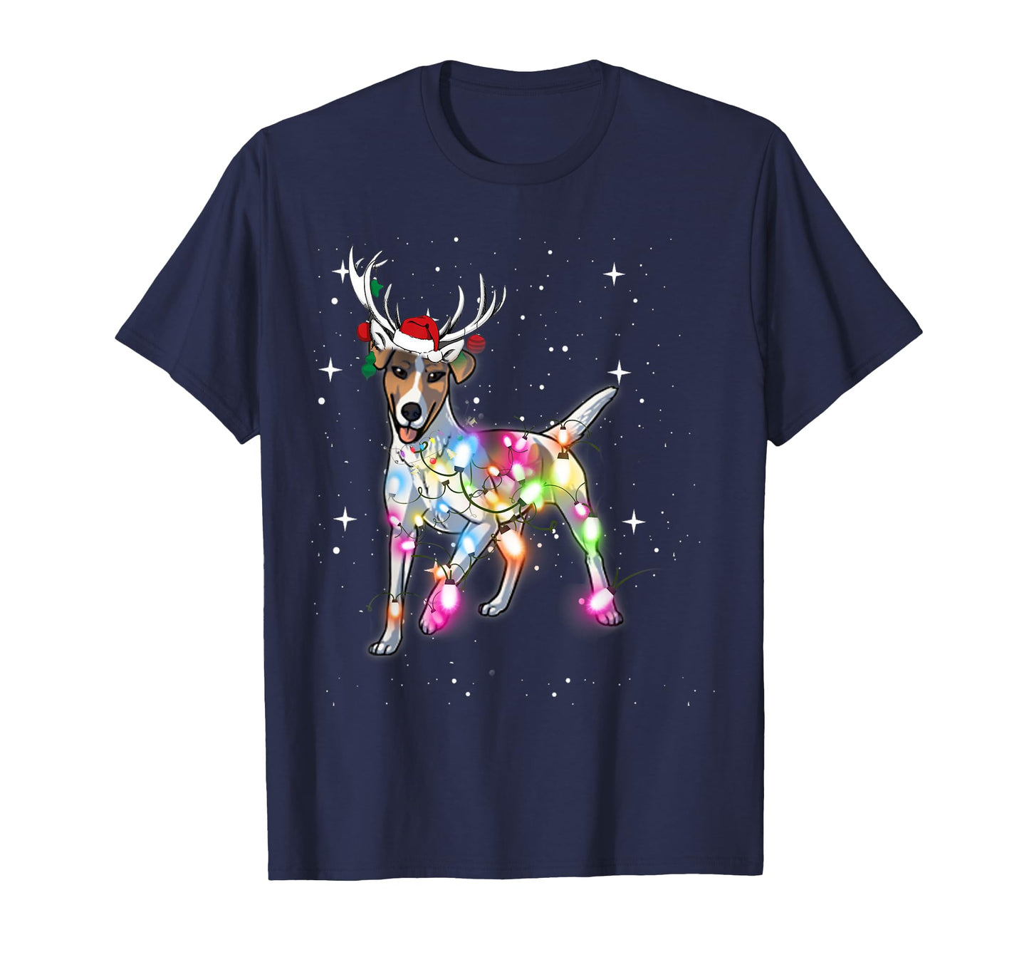 Smooth Fox Terrier Christmas Lights Pajama Funny Dog T-Shirt