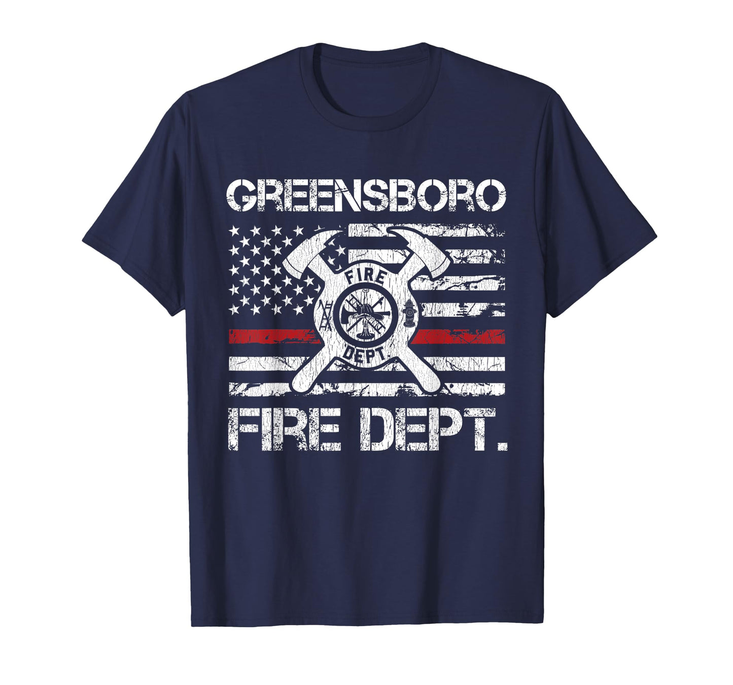Greensboro North Carolina Fire Department Thin Red Line T-Shirt