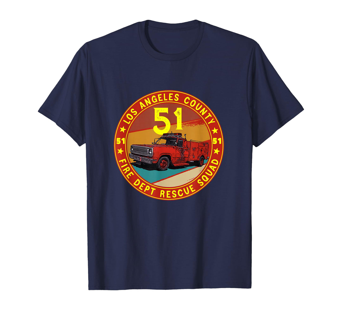 Vintage Truck Side 51 Emergency Squad classic emergency 51 T-Shirt