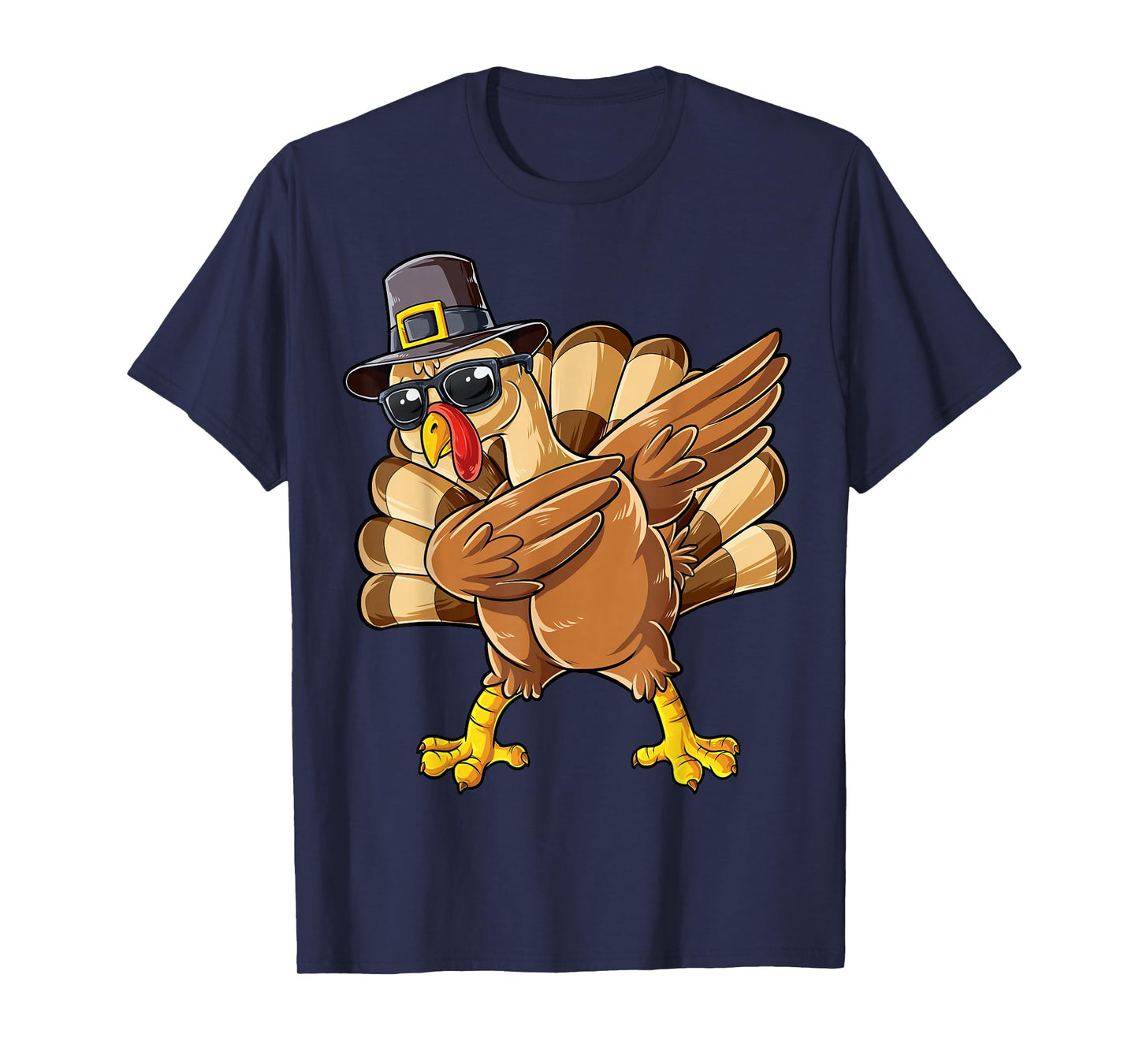 Dabbing Turkey Thanksgiving Day Pilgrim Boys Men Funny Dab T-Shirt