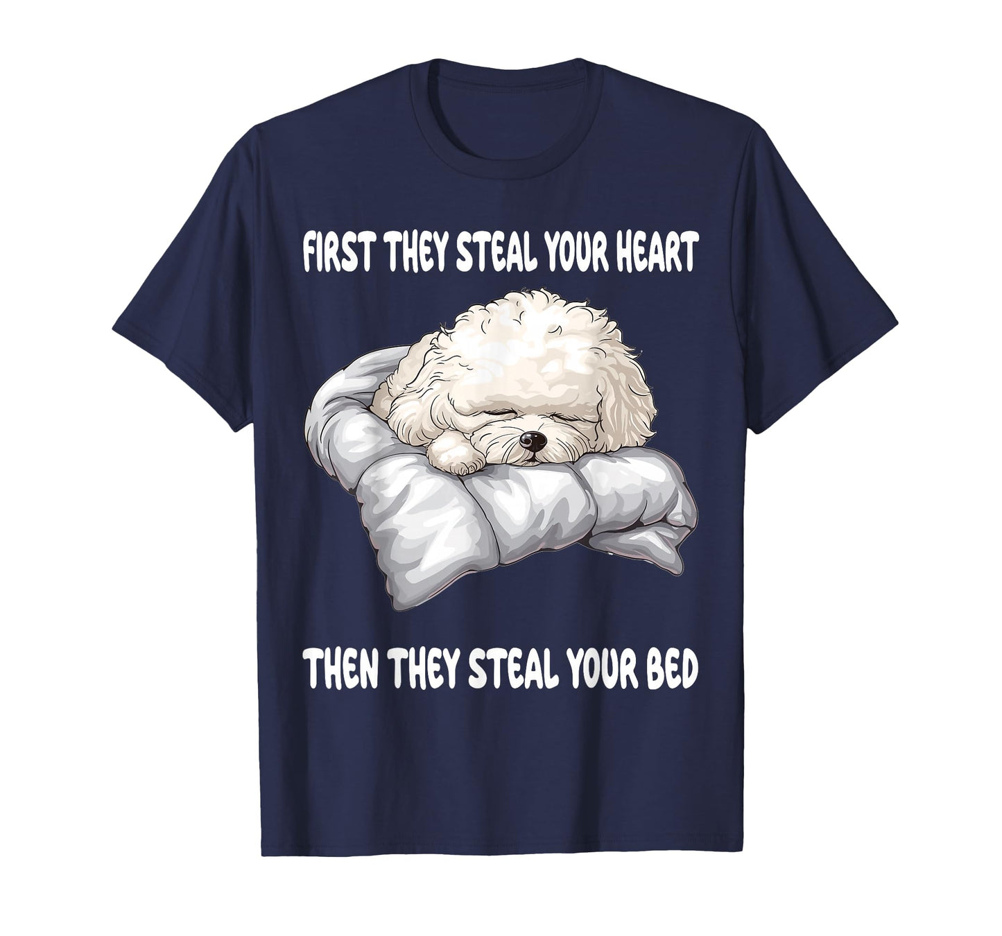 Bichon Frise Sleeping Pajamas Nightgown T-Shirt