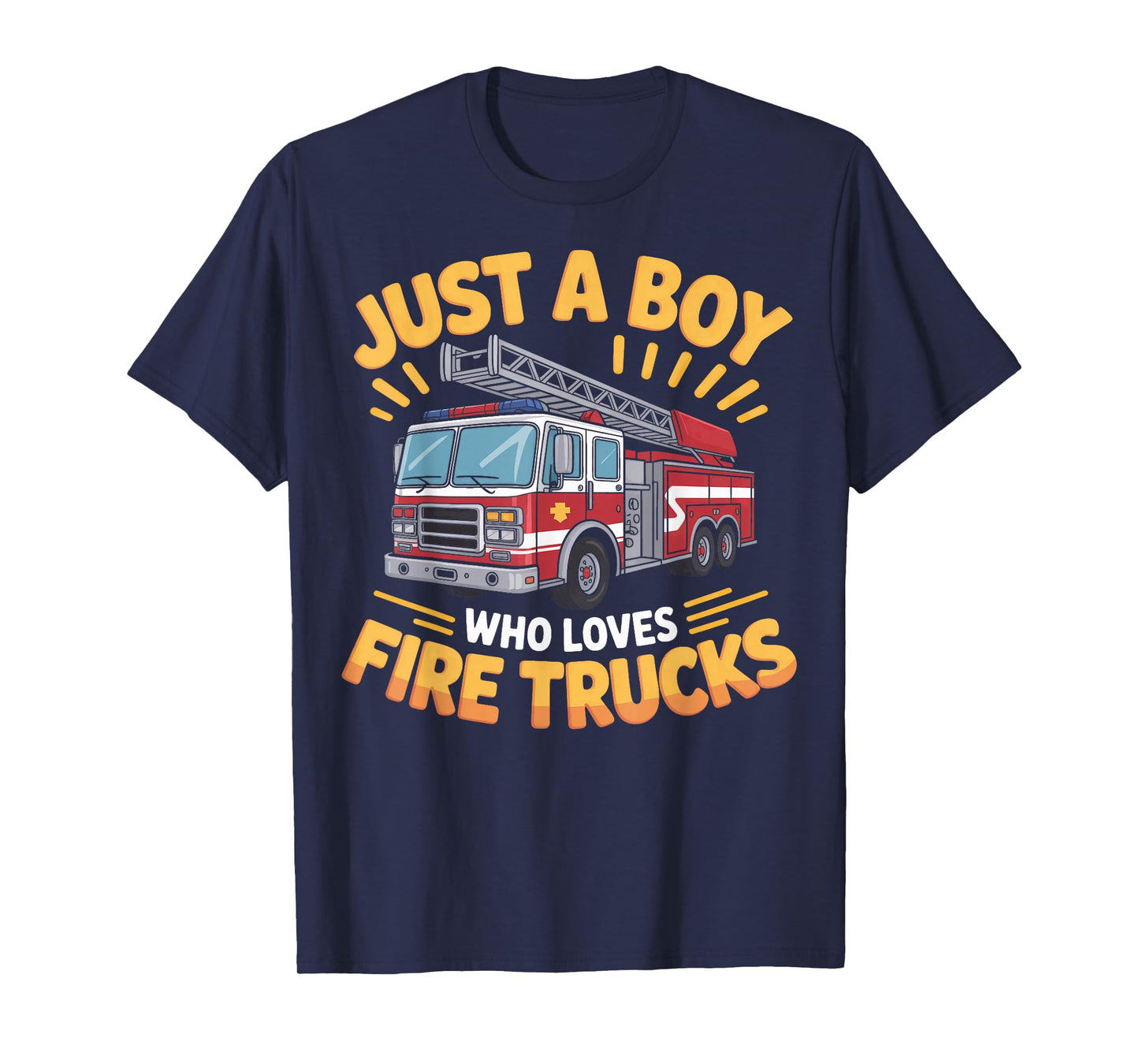 Little Firefighter Just A Boy Who Loves Fire Trucks T-Shirt