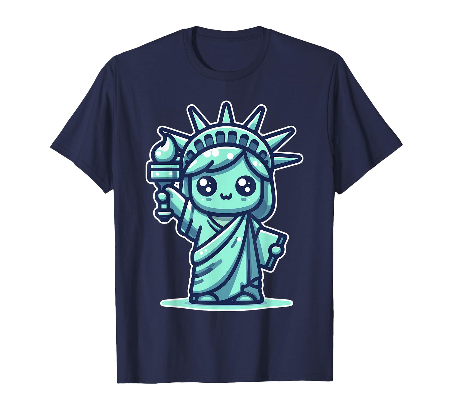 Cute Kawaii Statue of Liberty NYC New York City T-Shirt