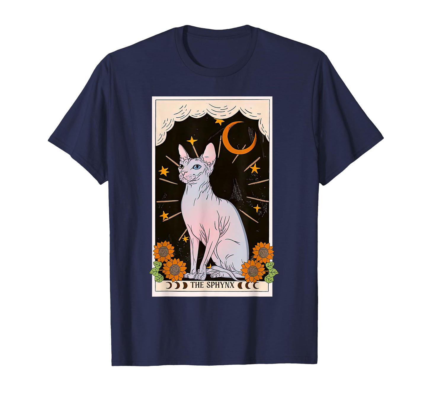 The Sphynx Cat Tarot Card Star Moon Mystical Kitten Lover Men Women T-Shirt