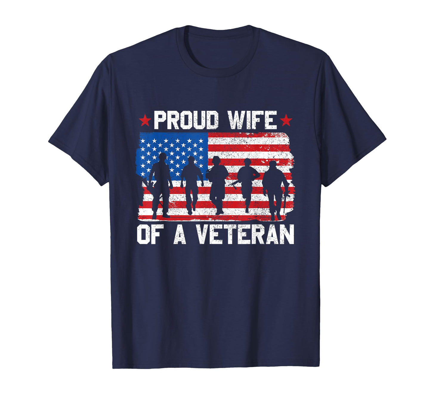 wife of veteran american memorial day us patriotic design T-Shirt