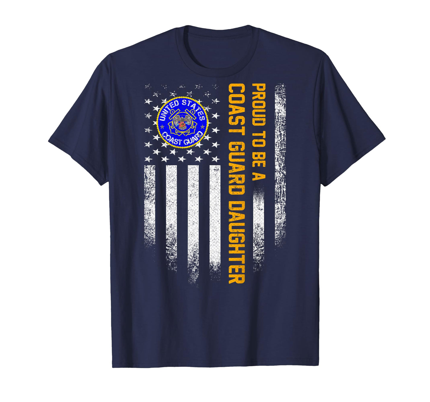 Vintage USA Flag Proud To Be A Coast Guard Veteran Daughter T-Shirt