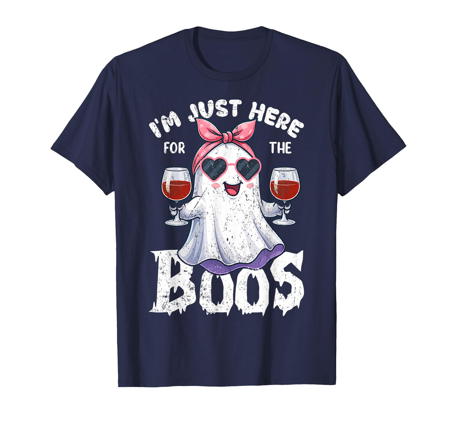 I'm Just Here For The Boos Cute Ghost Halloween Costume T-Shirt