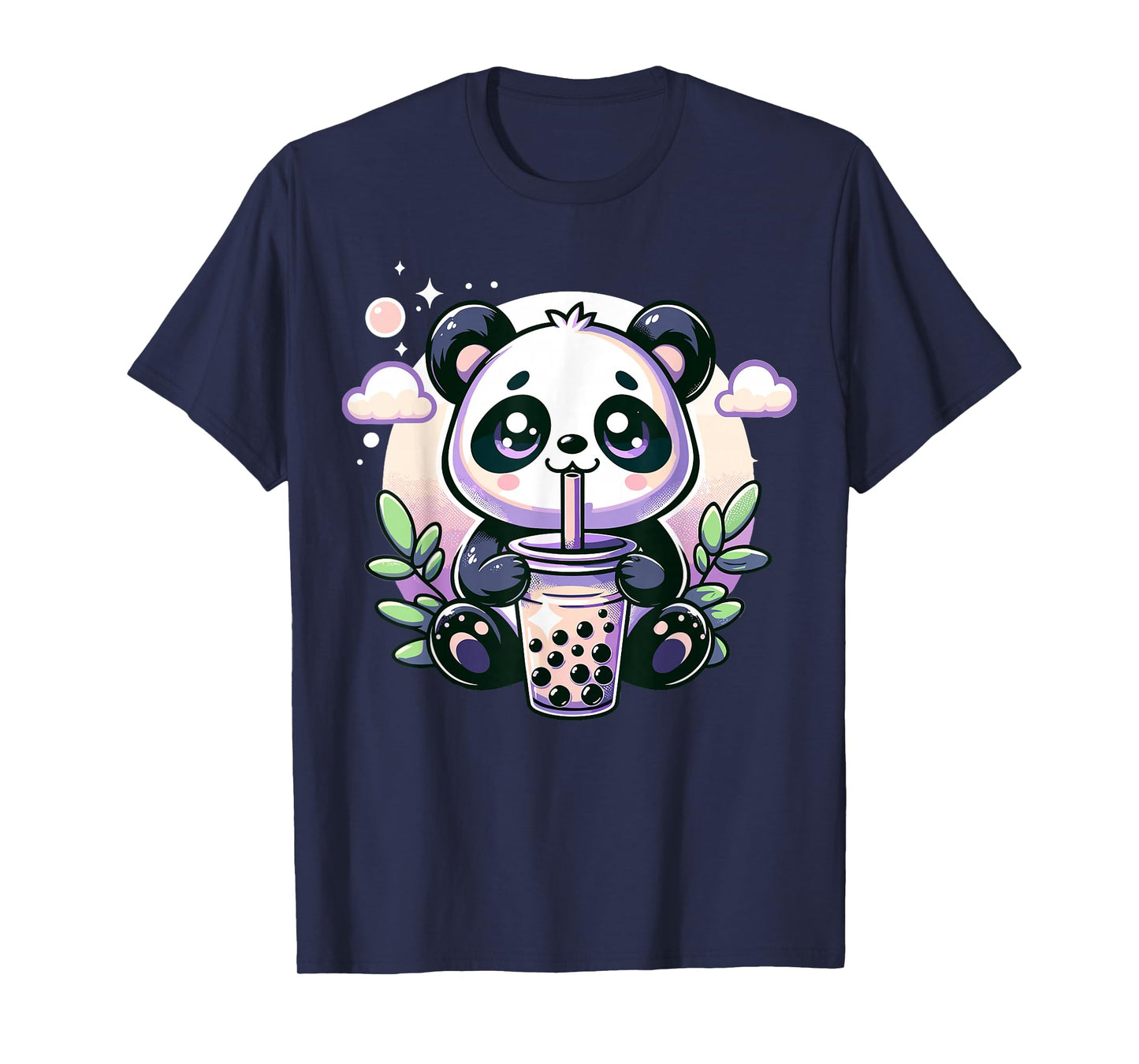 Kawaii Panda Anime Boba Drink Bubble Tea Kids Teen Girl Boy T-Shirt