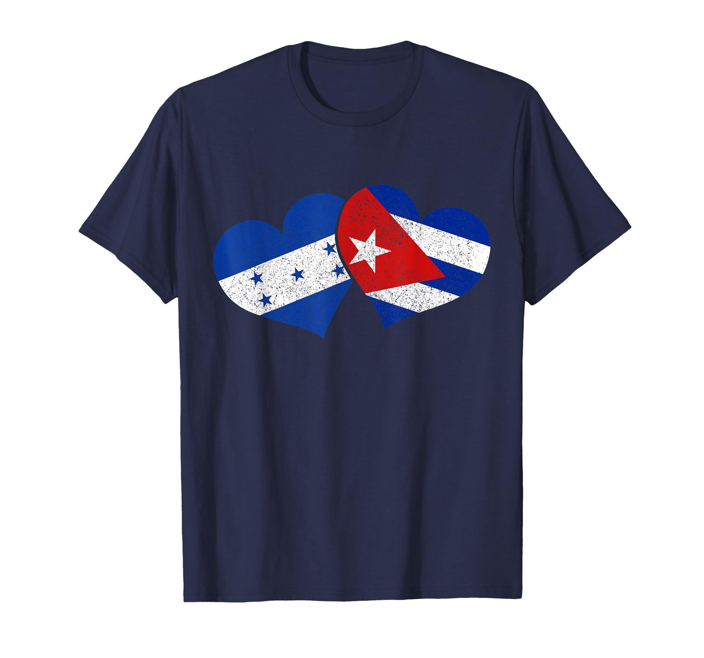 Honduras Cuba Hearts Cuban Honduran Flag Pride Heritage T-Shirt