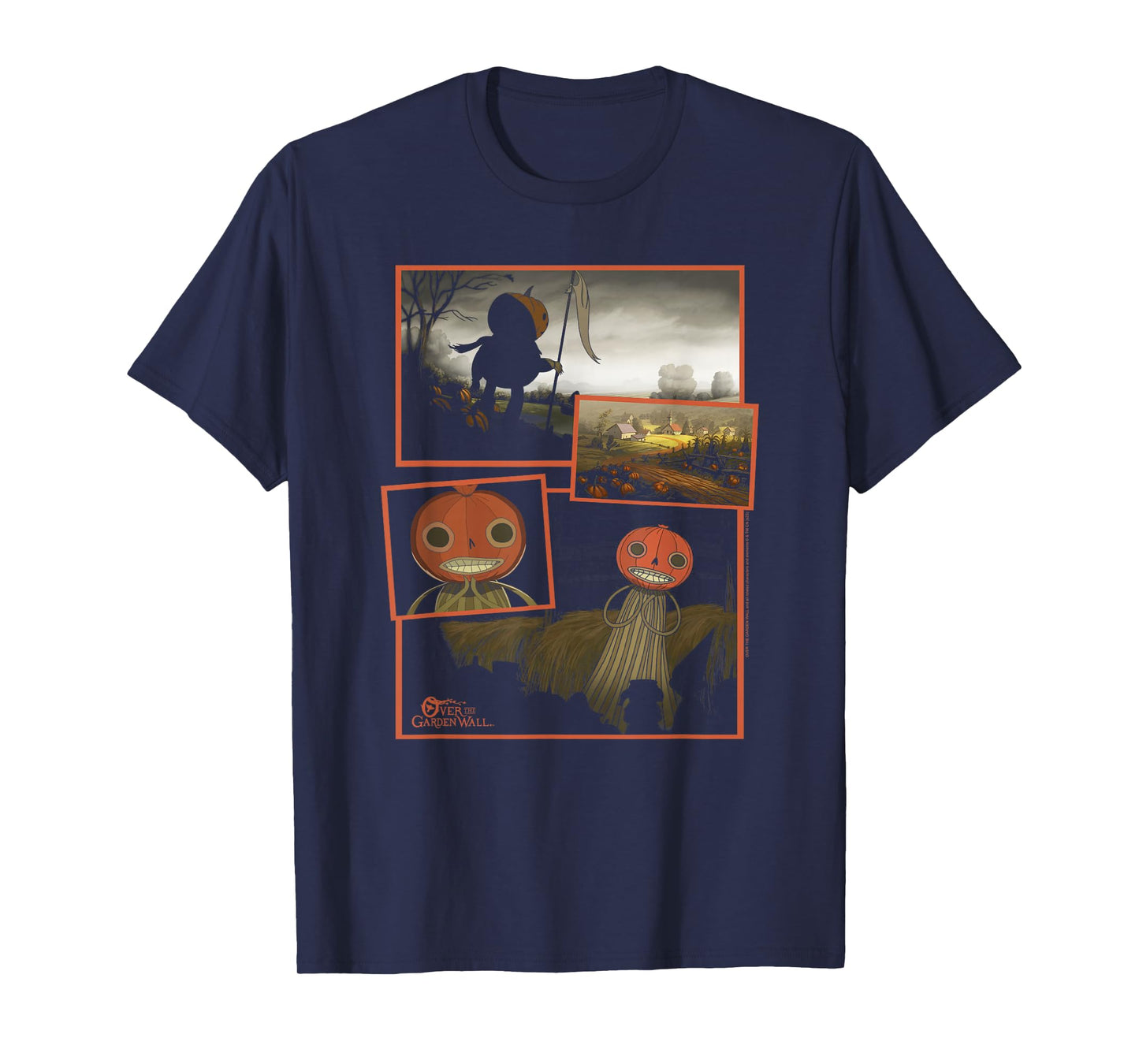 Over The Garden Wall Pumpkin People Collage Spooky Cartoon T-Shirt