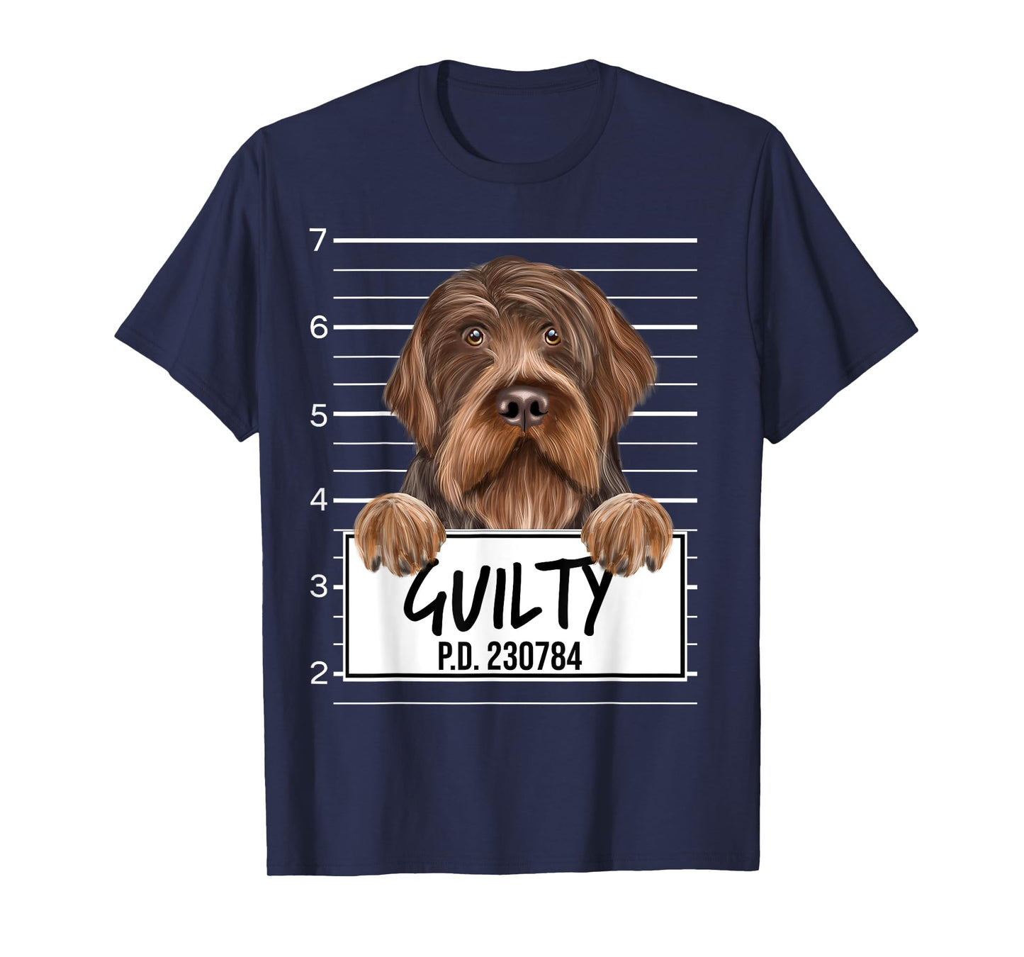 Funny Wirehaired Pointing Griffon Mugshot Guilty Dog T-Shirt