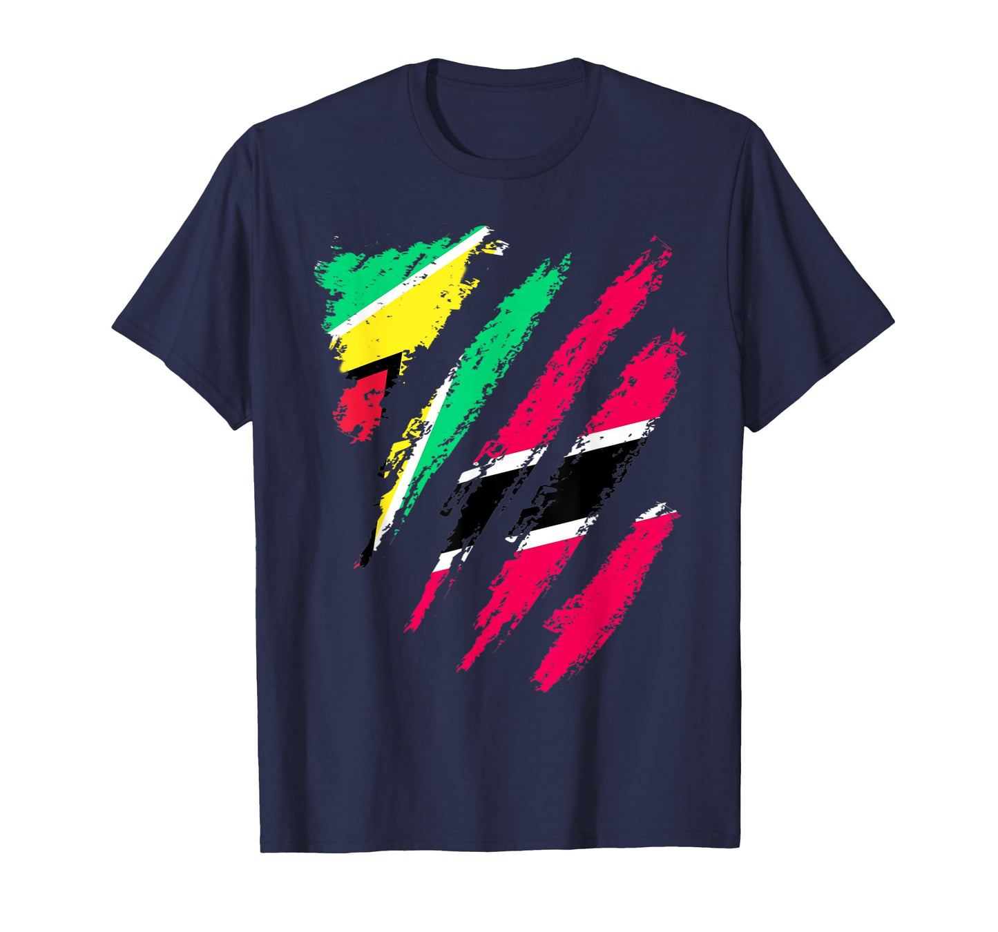 Guyana Flag Trinidad&Tobago Grown Patriot Country Stripes T-Shirt