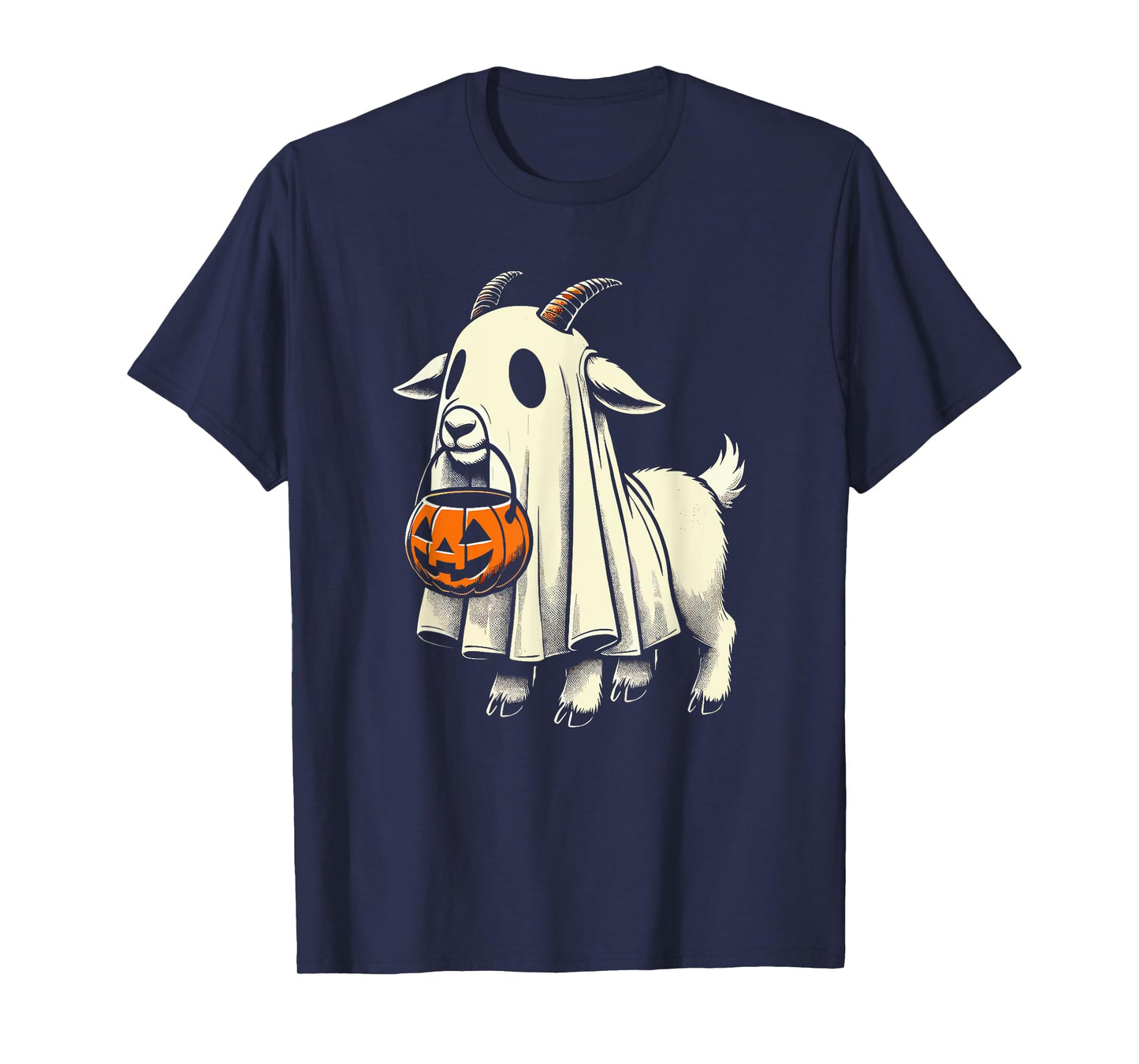 Cute Goat Ghost Pun Meme Trick or Treat Funny Halloween T-Shirt
