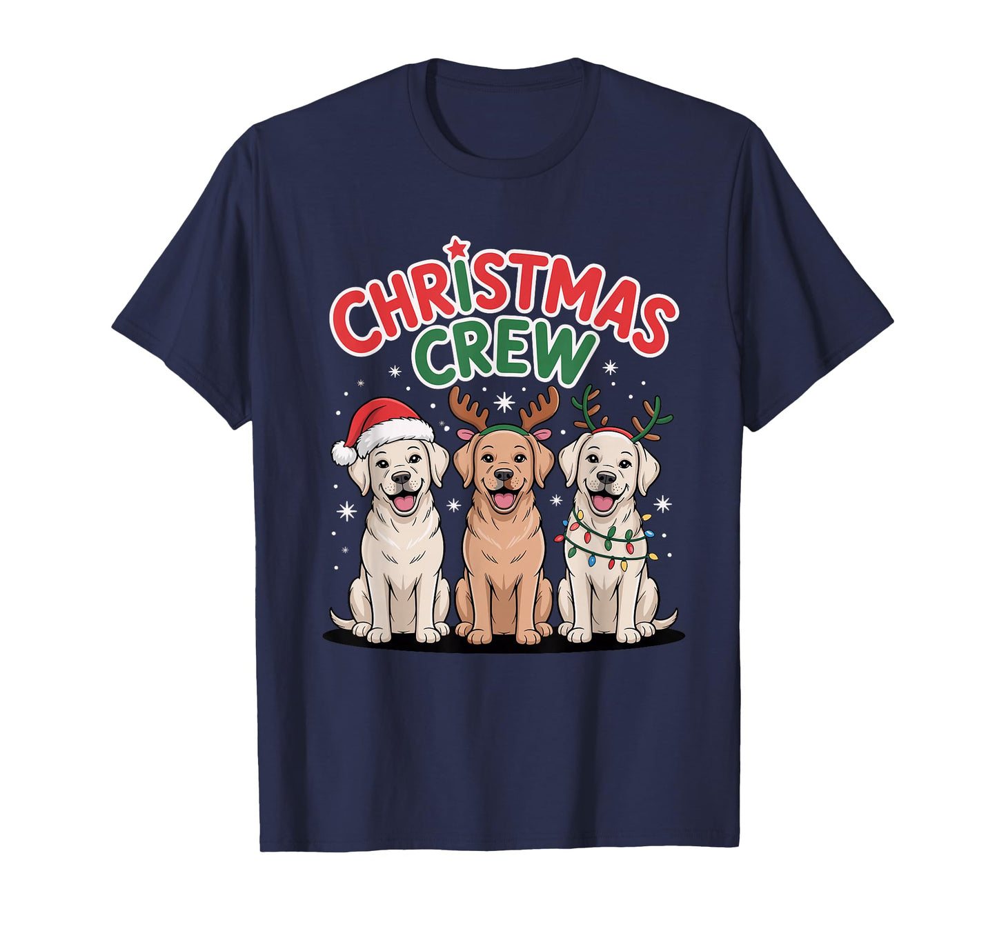 Christmas Crew Xmas Puppy Funny Christmas Labrador Retriever T-Shirt