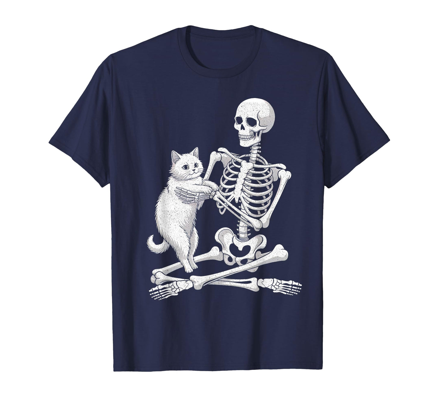 Skeleton Halloween Costume Funny Skull Cat Kitty Cat Lover T-Shirt