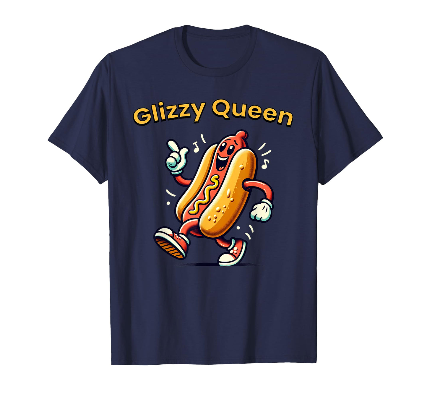 Funny Hotdog Cartoon Glizzy Queen Meme Pun Internet Humor T-Shirt