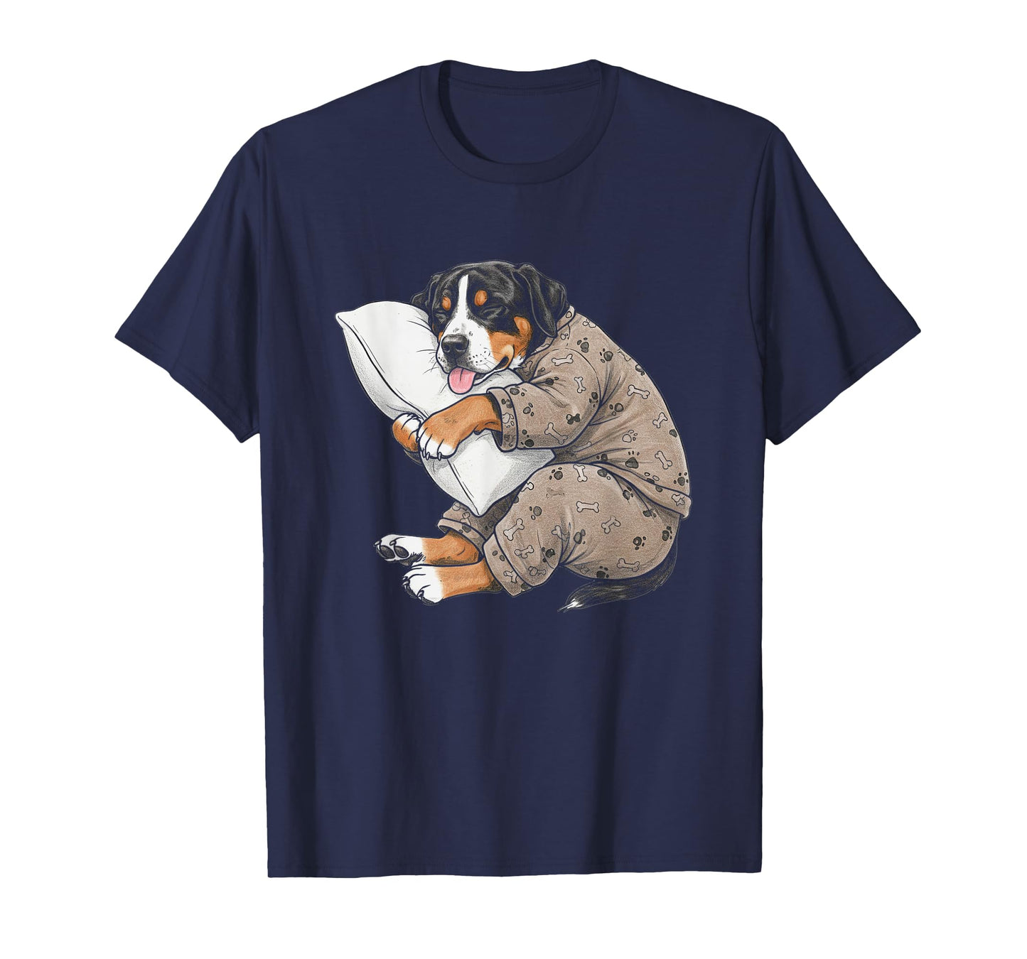Funny Sleepy Greater Swiss Mountain Dog Pajama Adults Kids T-Shirt