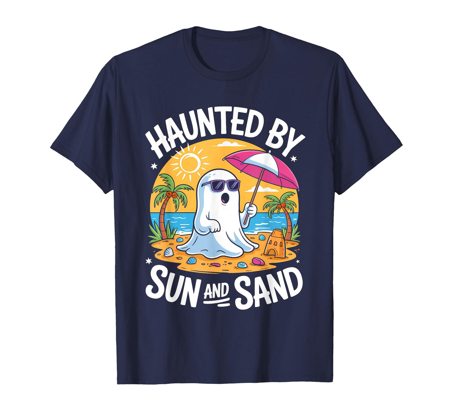 Cute Summerween Ghost Funny Beach Halloween T-Shirt