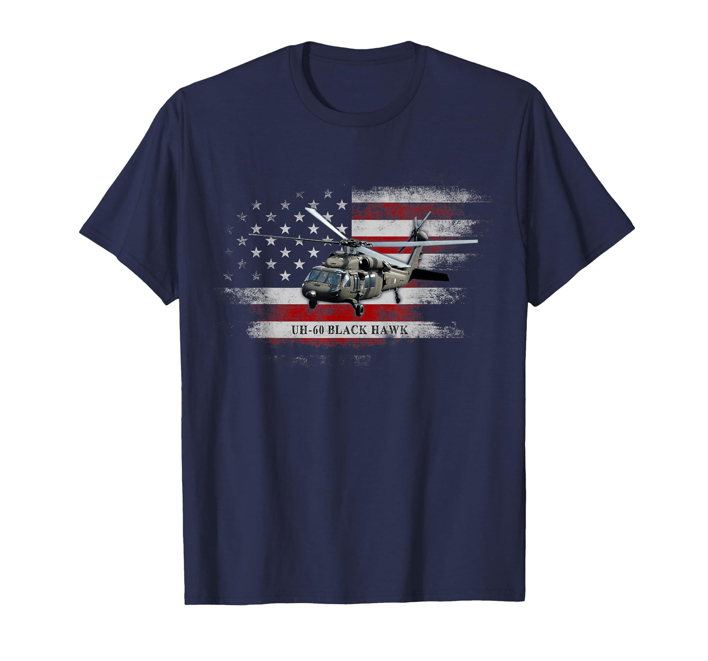 UH-60 Black Hawk Helicopter USA Flag Helicopter Pilot Gifts T-Shirt