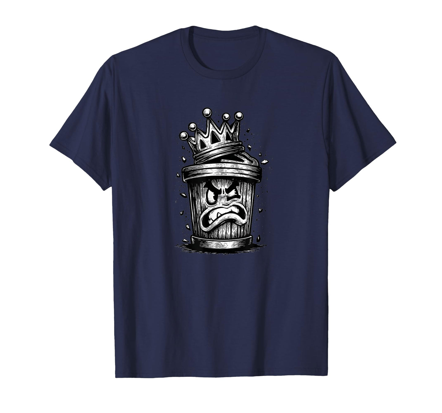 Grumpy Trash Can King with Crown Look T-Shirt