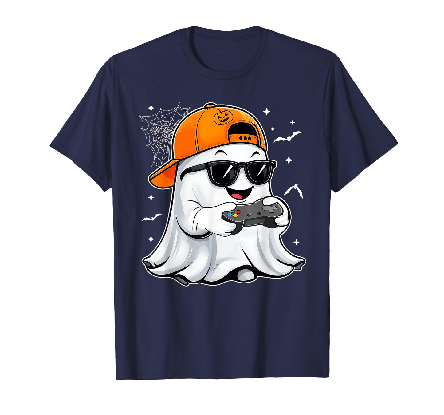 Halloween Ghost Gamer Scary Costume Gaming Men Boys Kids T-Shirt