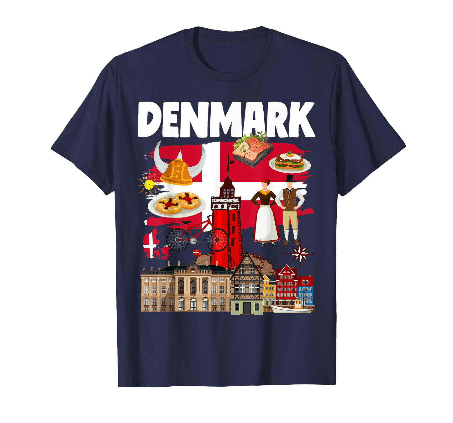 Denmark Flag Outfit Idea For Kids Danish Flag & Danish Food T-Shirt