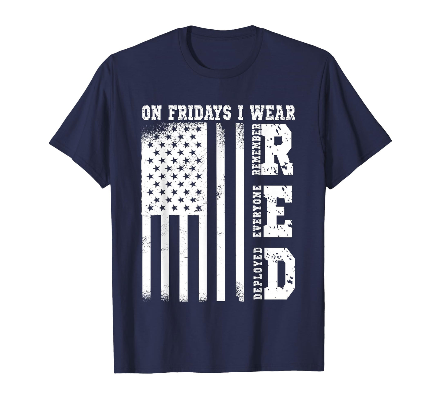 On Fridays I Wear Red USA Flag Support American Troops T-Shirt