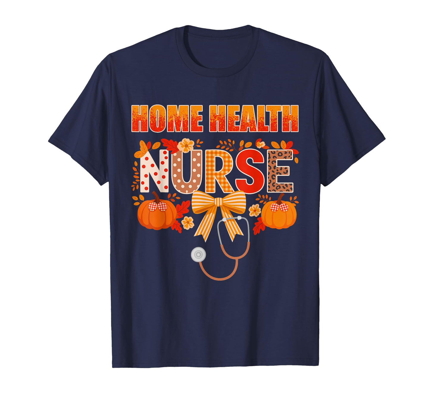 Home Health Nurse Fall Autumn Vibes Coquette Nurse T-Shirt