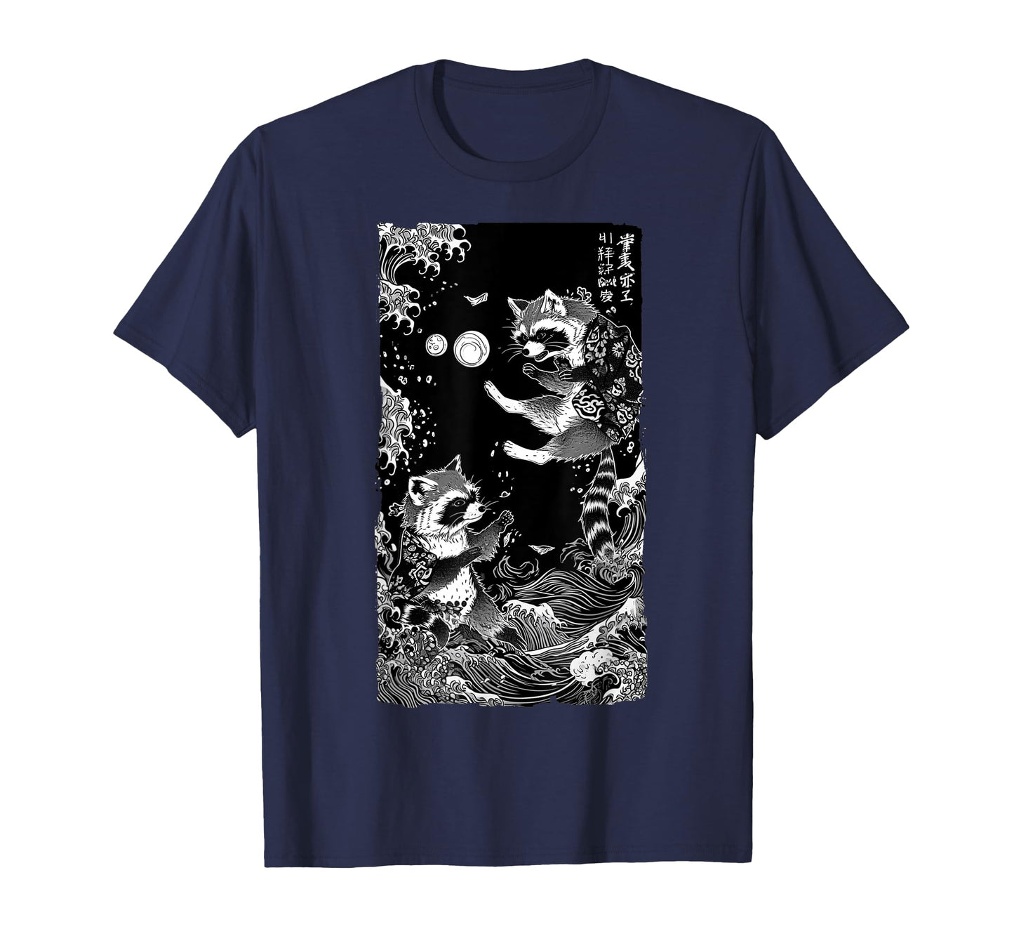 Raccoon Samurai Duel: Ukiyo-e Battles Japanese Art Print T-Shirt